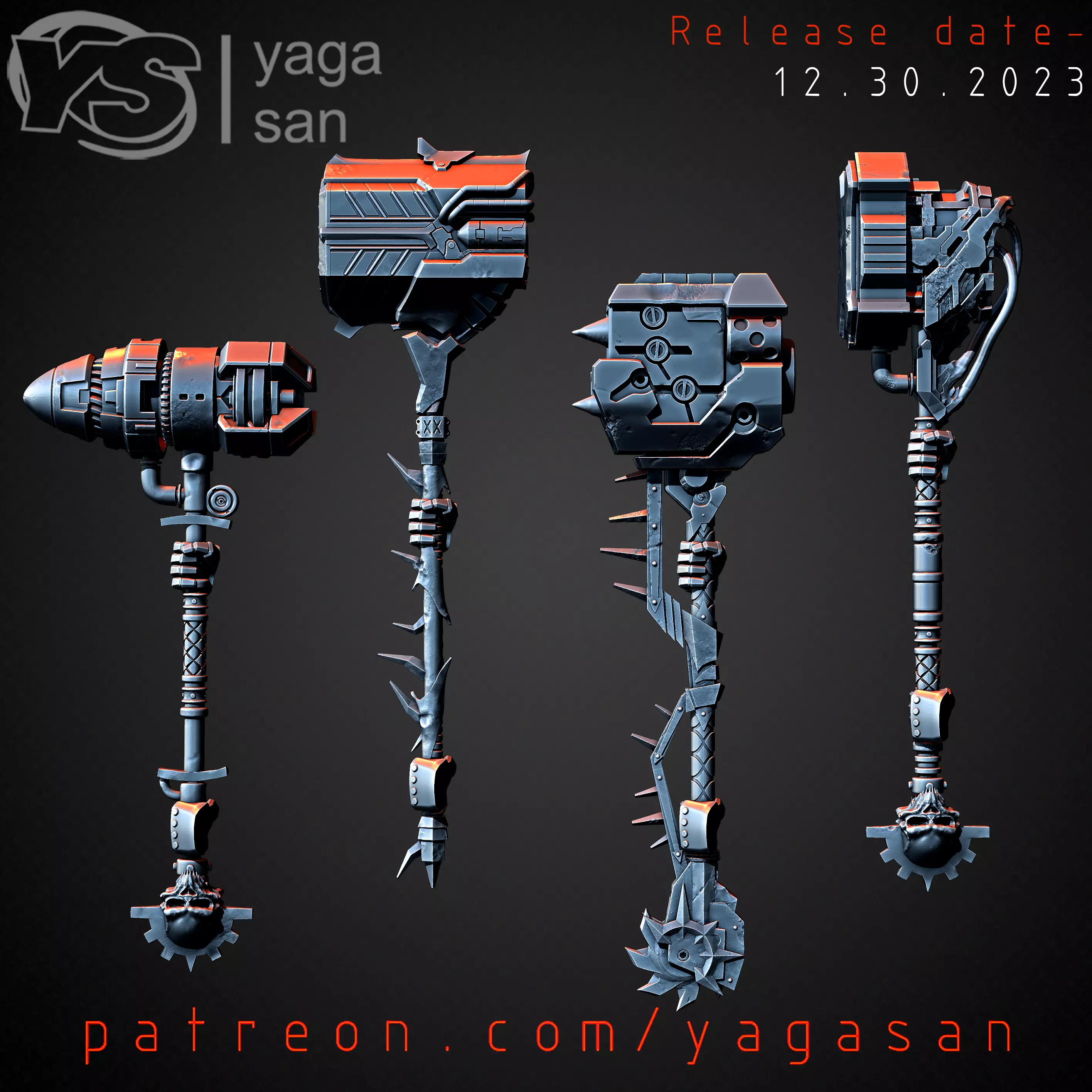 DARK MECH HAMMERS KITBASH PACK 3D print model