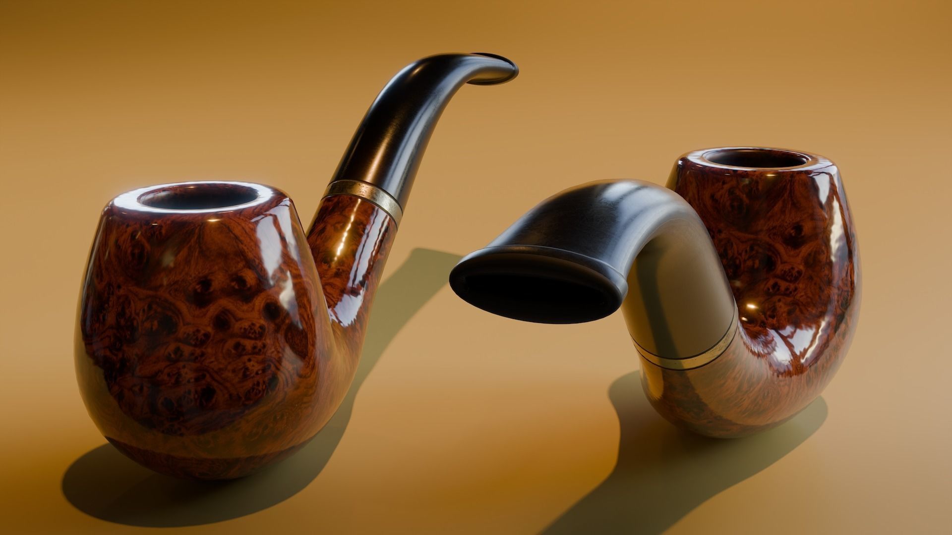 Tobacco Pipe Low-poly 3D model_5