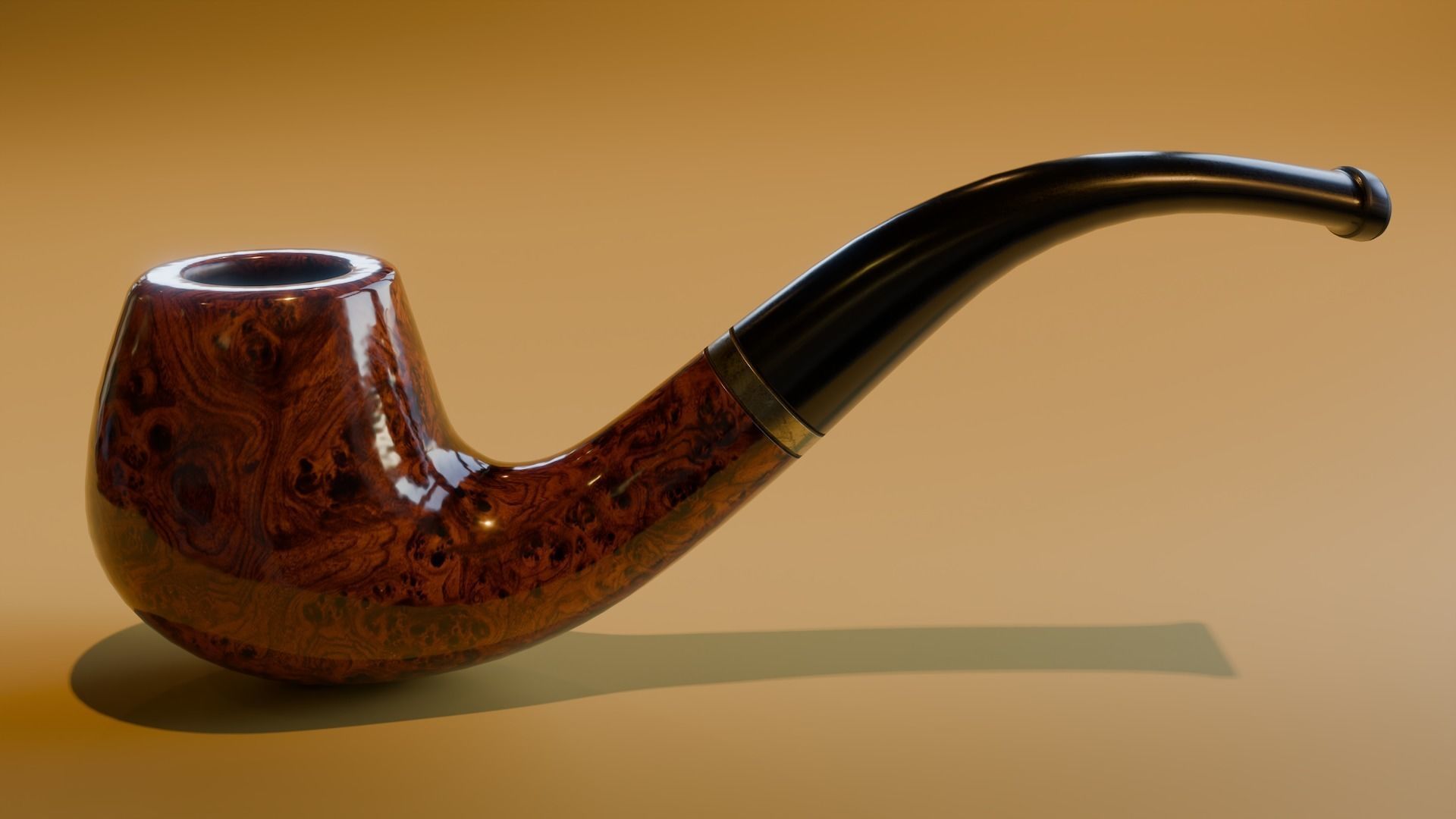 Tobacco Pipe Low-poly 3D model_4