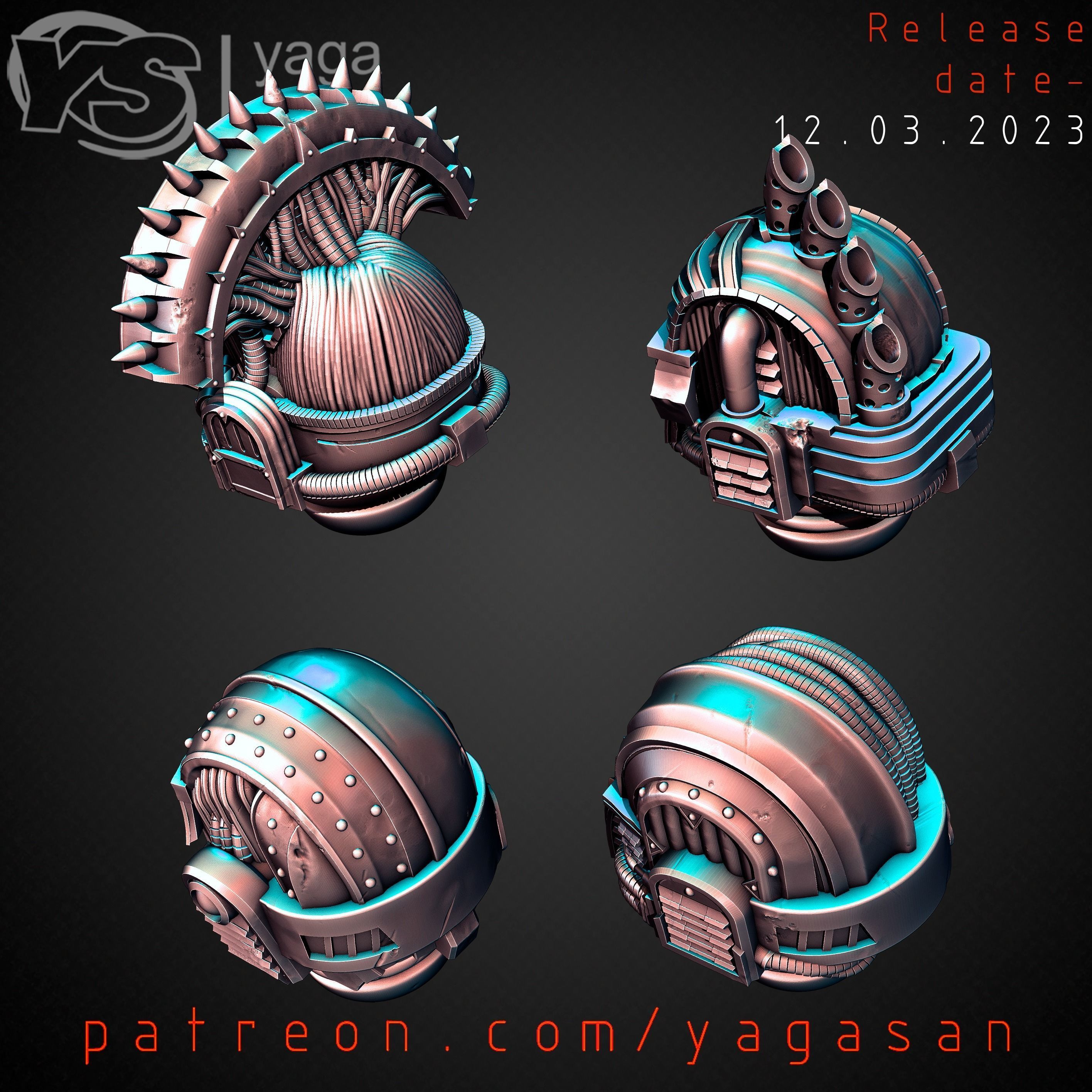 IRON WARRIORS HEADS KITBASH PACK 3D print model_3