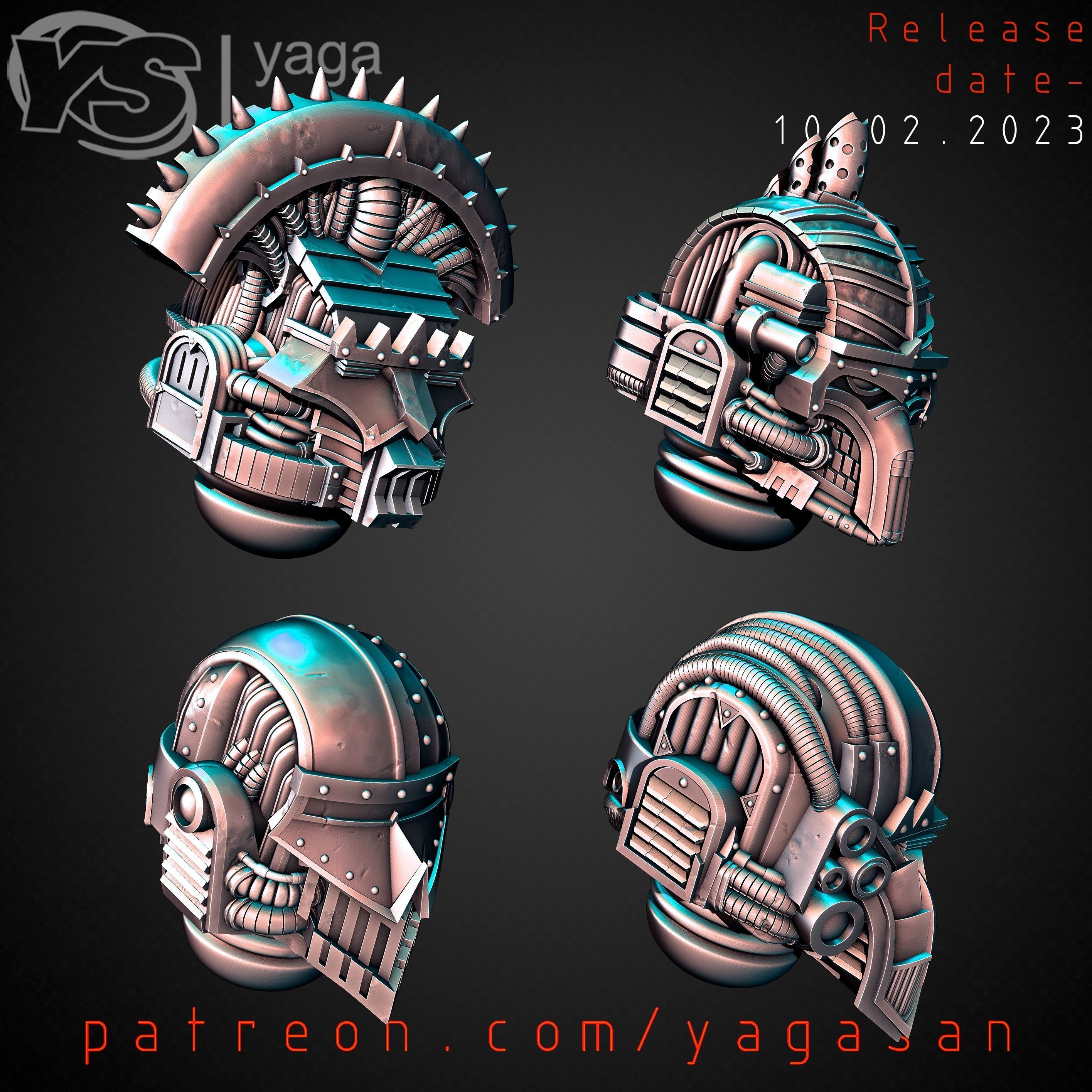 IRON WARRIORS HEADS KITBASH PACK 3D print model_6