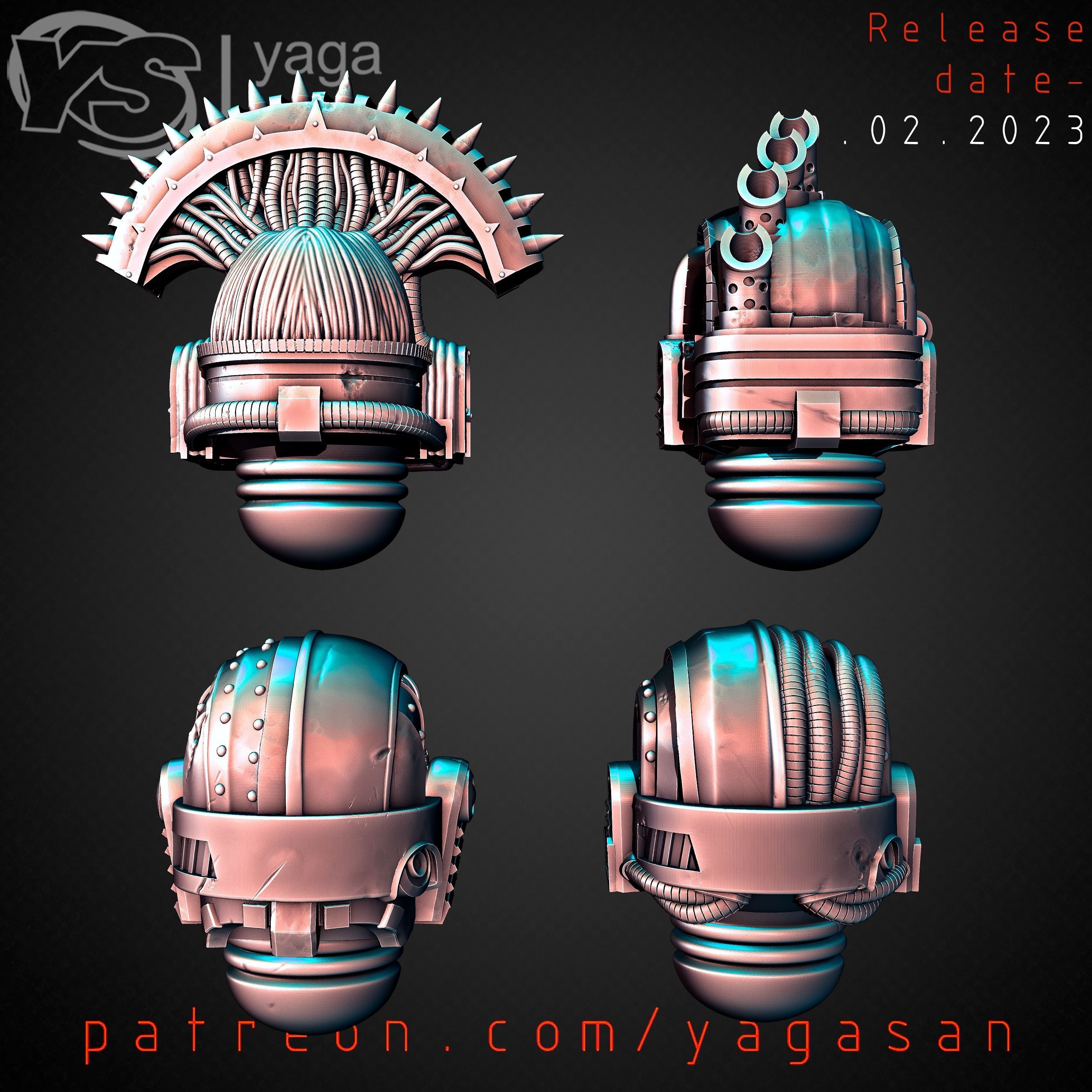 IRON WARRIORS HEADS KITBASH PACK 3D print model_4