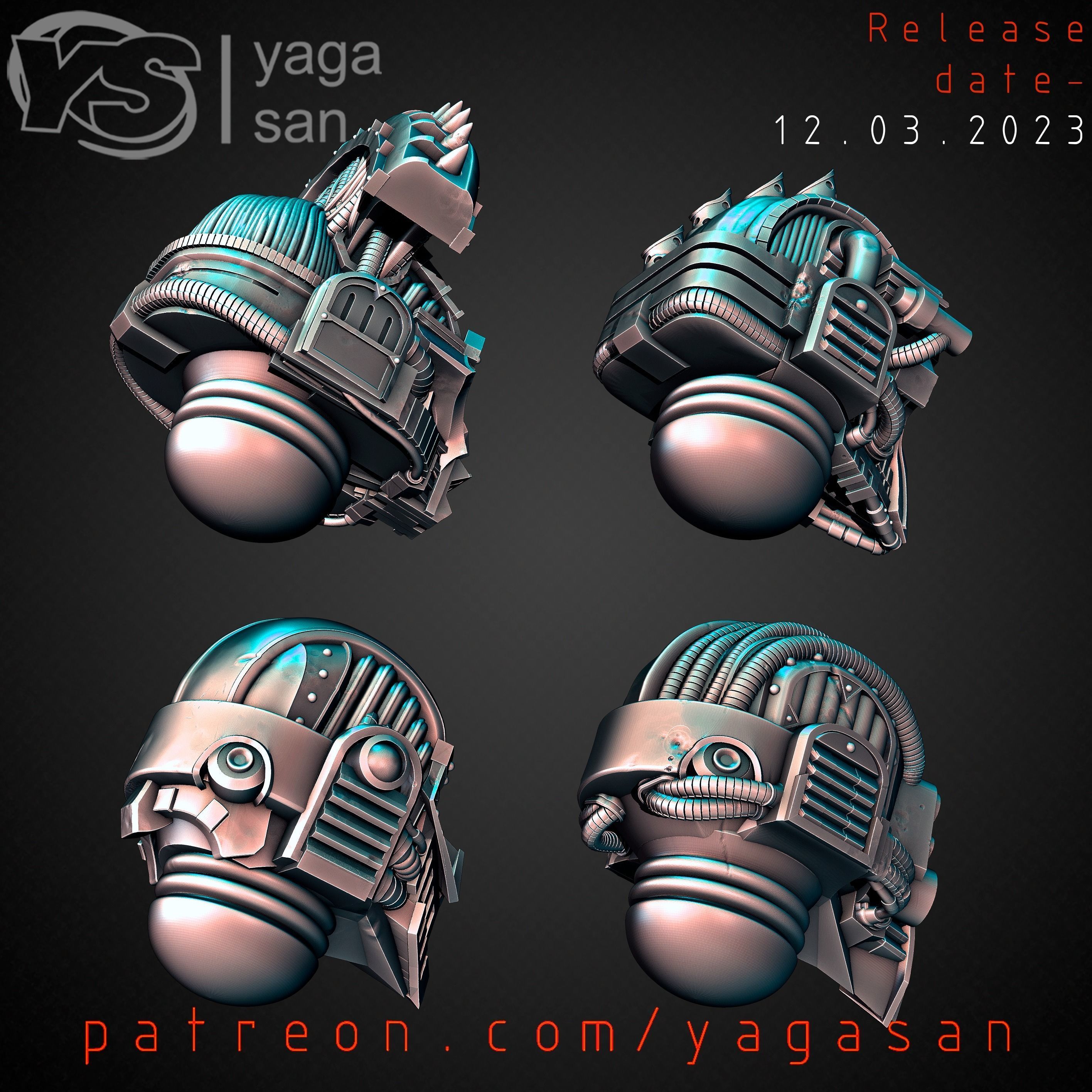 IRON WARRIORS HEADS KITBASH PACK 3D print model_5