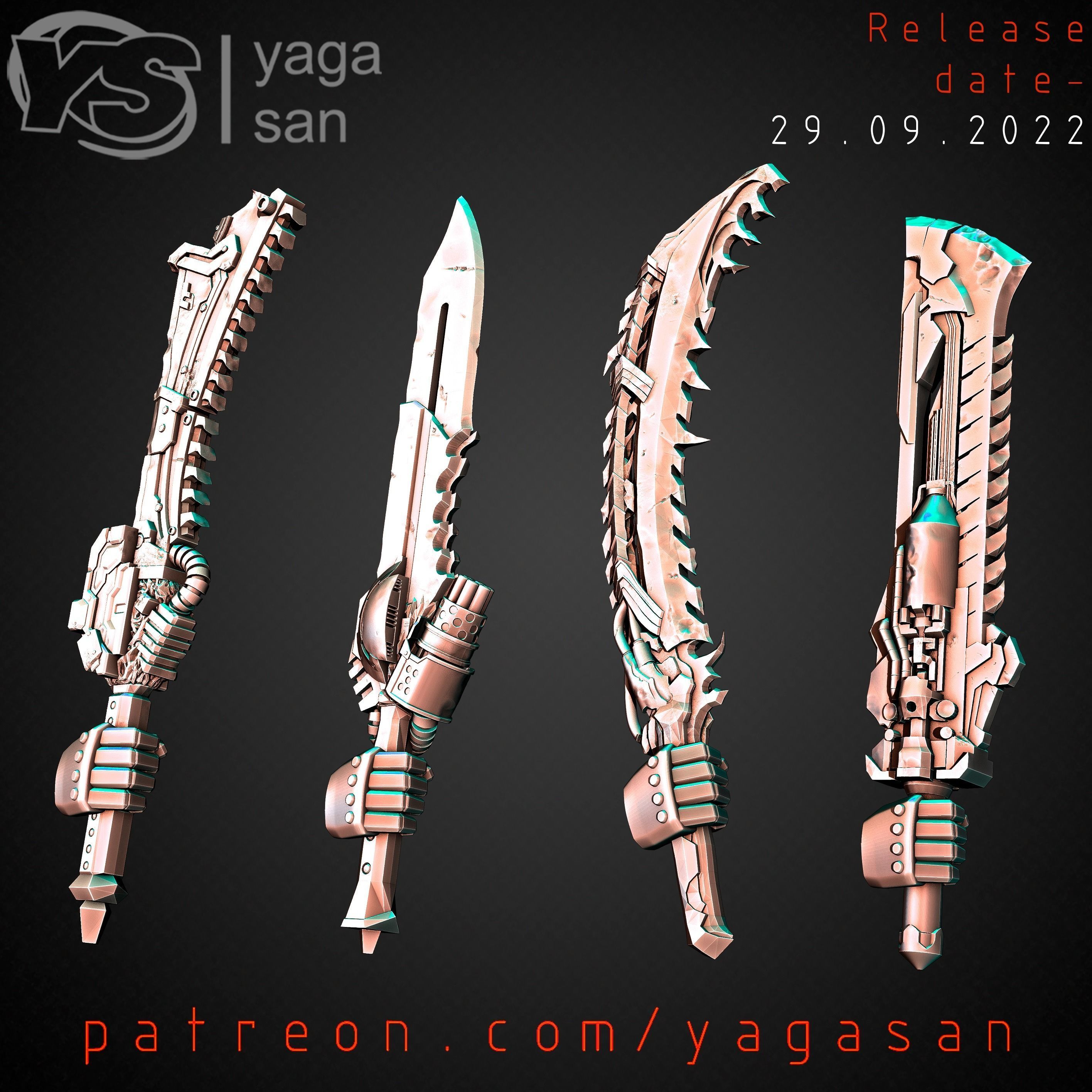 SAW SWORDS KITBASH PACK 3D print model_4