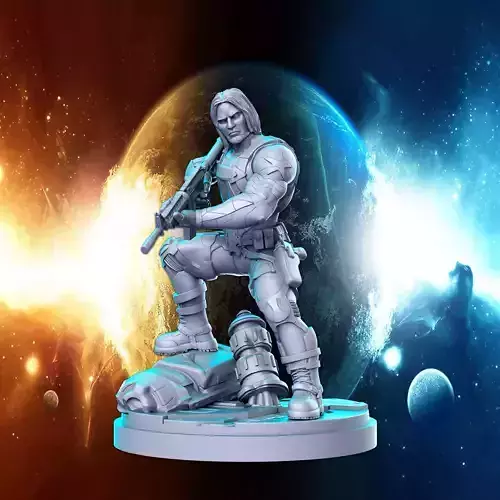 Winter Soldier Marvel Super Hero 32mm Pre-supported 3D print model