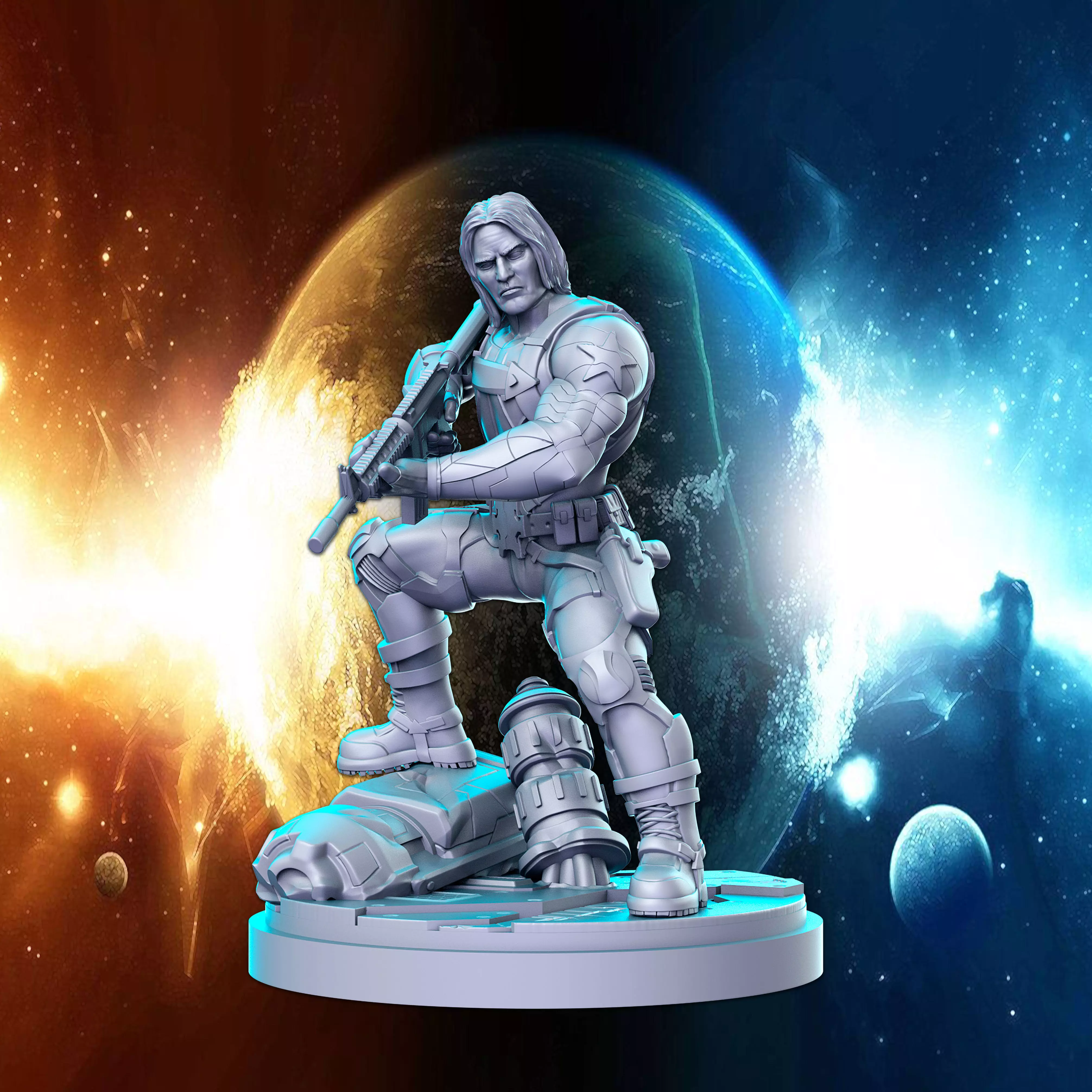 Winter Soldier Marvel Super Hero 32mm Pre-supported 3D print model