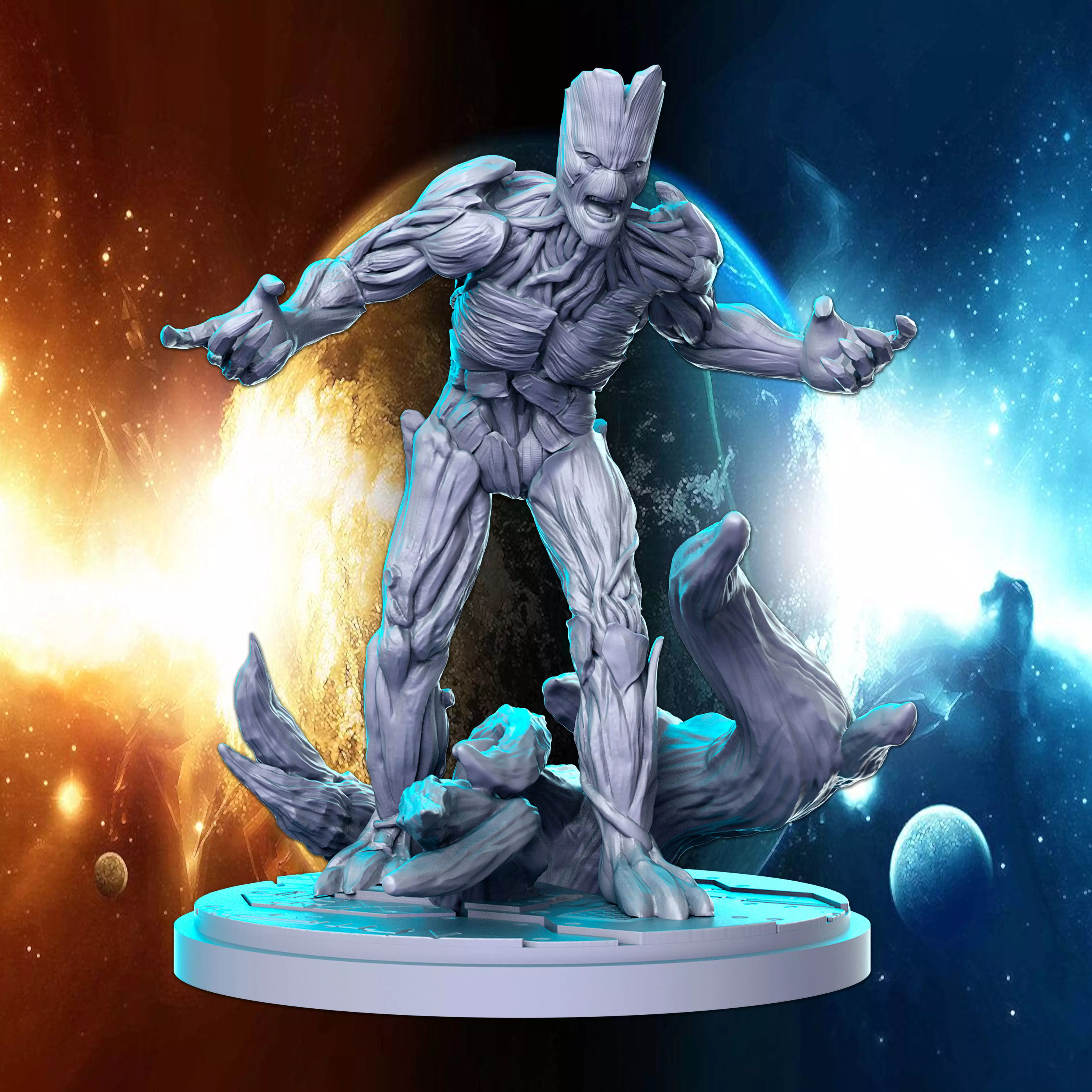 Groot Marvel Super Hero 32mm Pre-supported 3D print model_0