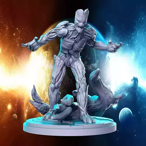 Groot Marvel Super Hero 32mm Pre-supported 3D print model
