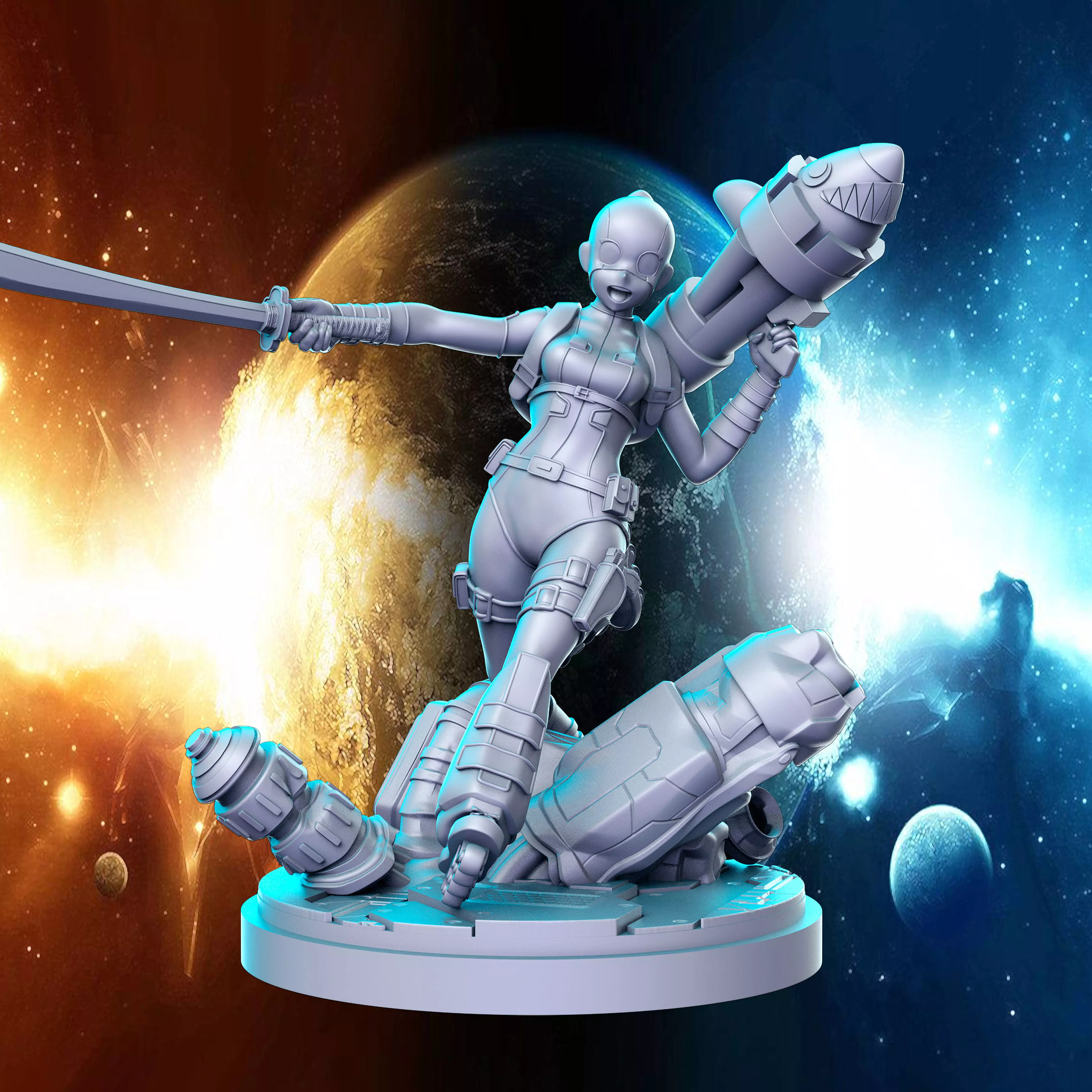 Gwenpool mask Marvel Super Hero 32mm Pre-supported 3D print model