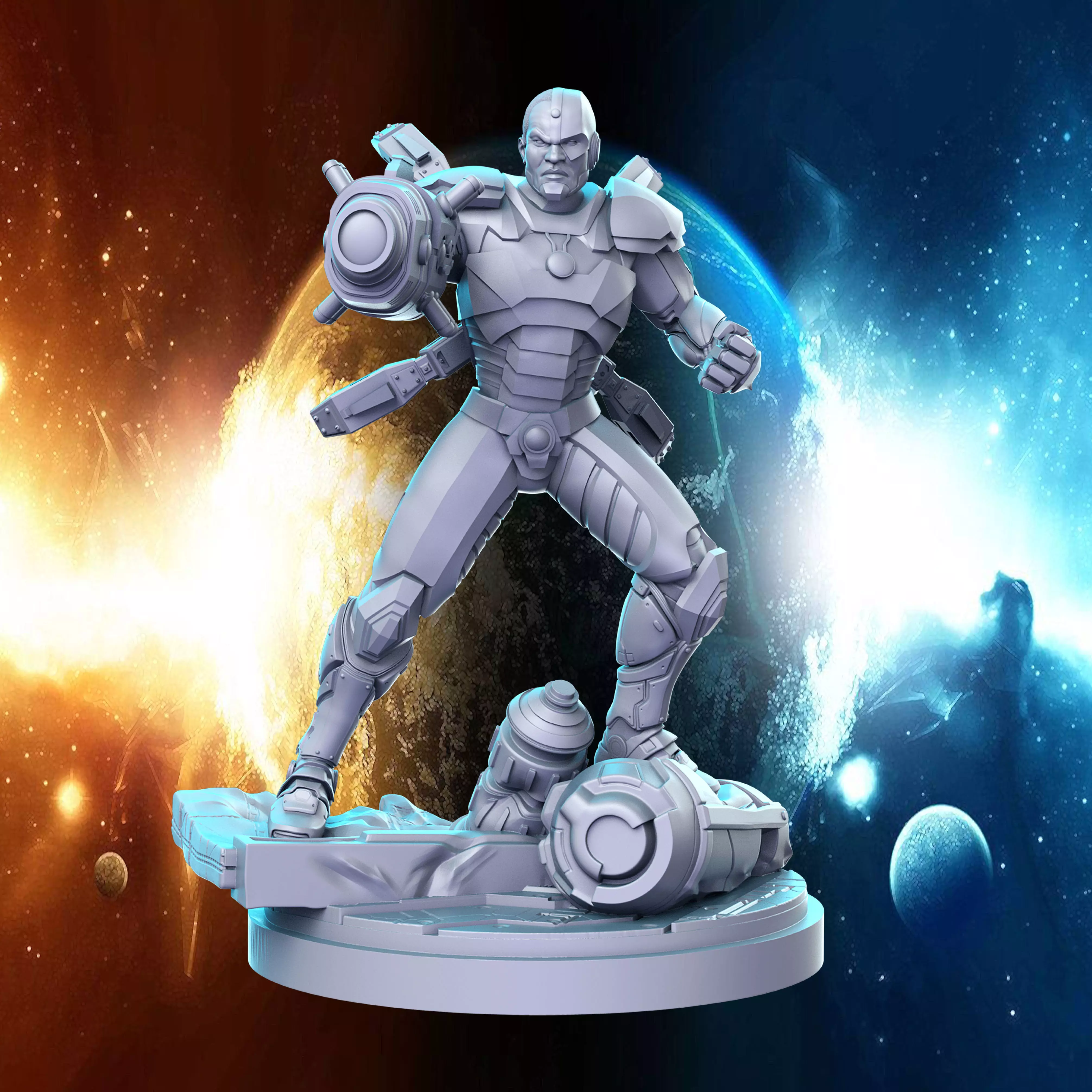 Cyborg DC comics Super Hero 32mm Pre-supported 3D print model_0