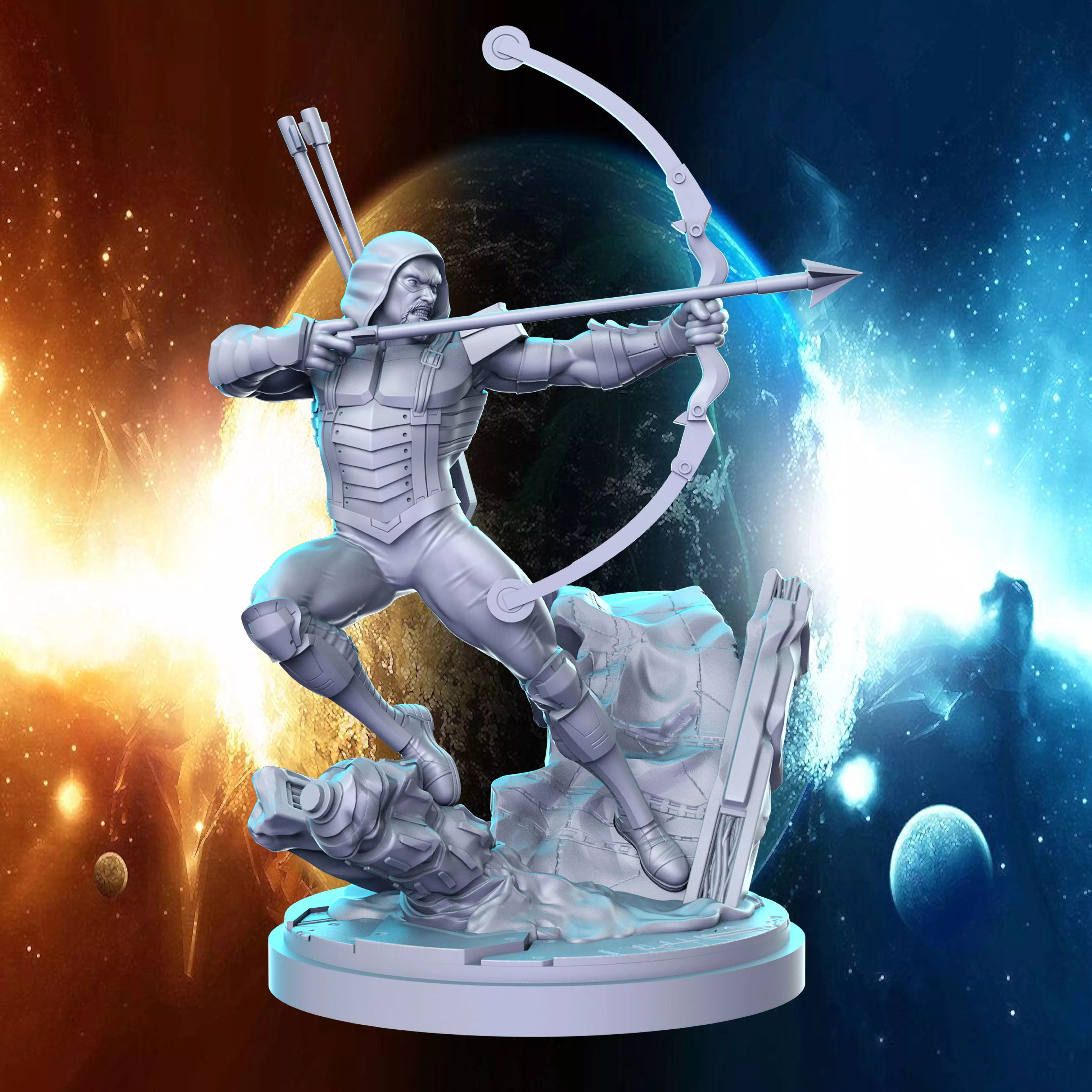 Green Arrow DC comics Super Hero 32mm Pre-supported 3D print model_0