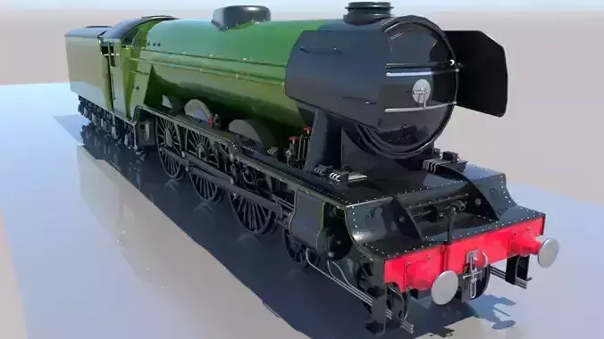 Flying Scotsman Steam Locomotive Low Poly