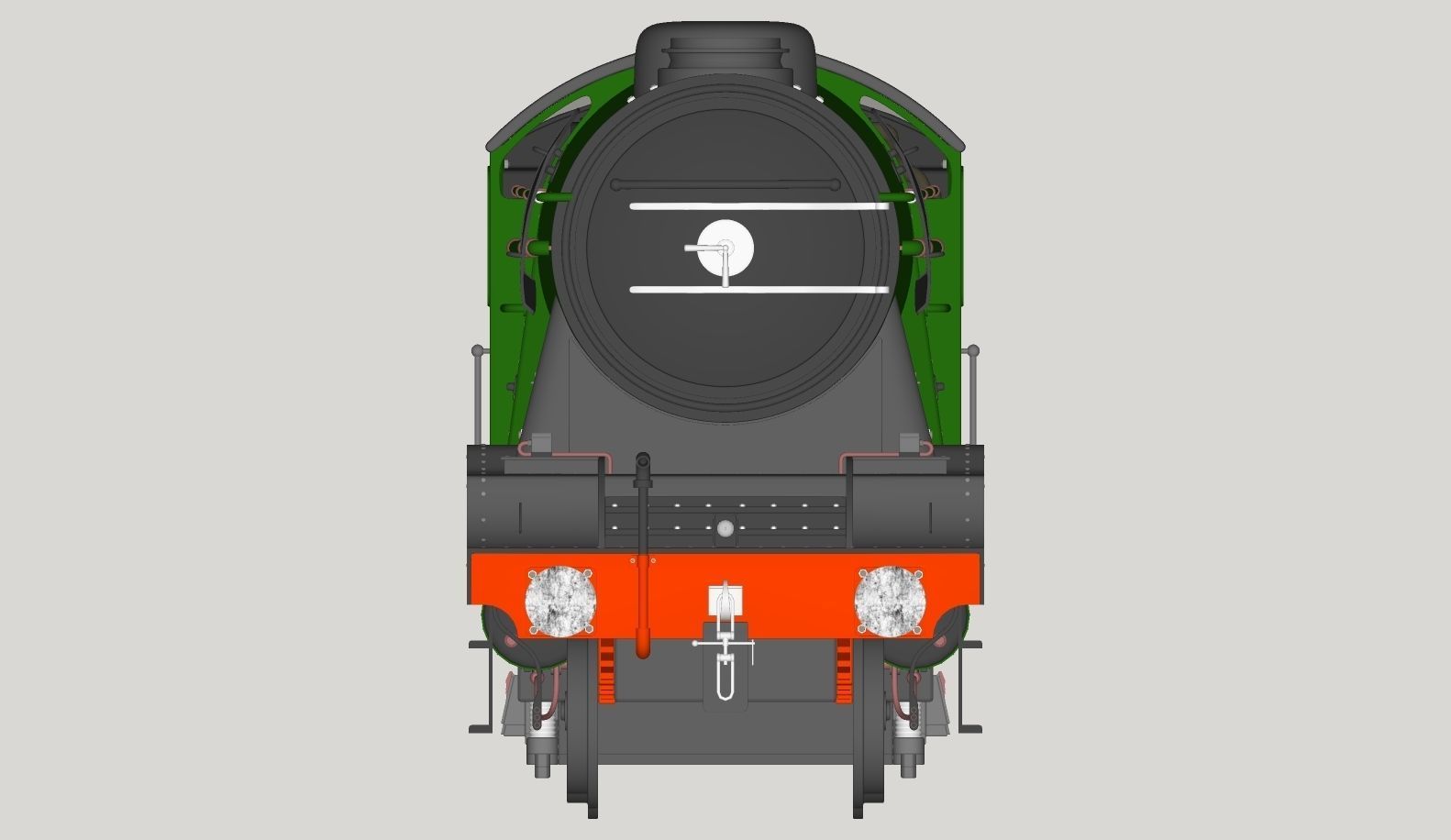 Flying Scotsman Steam Locomotive High Poly and Low Poly 3D model_22