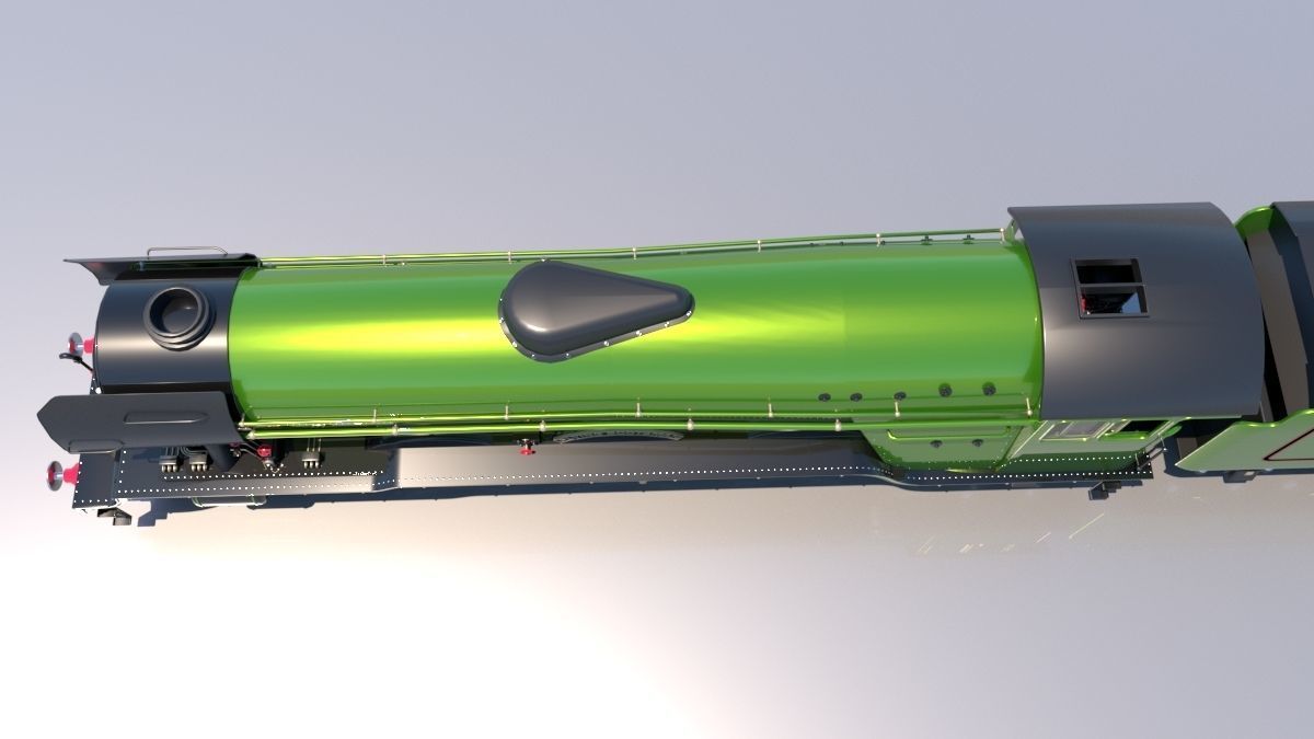 Flying Scotsman Steam Locomotive High Poly and Low Poly 3D model_31