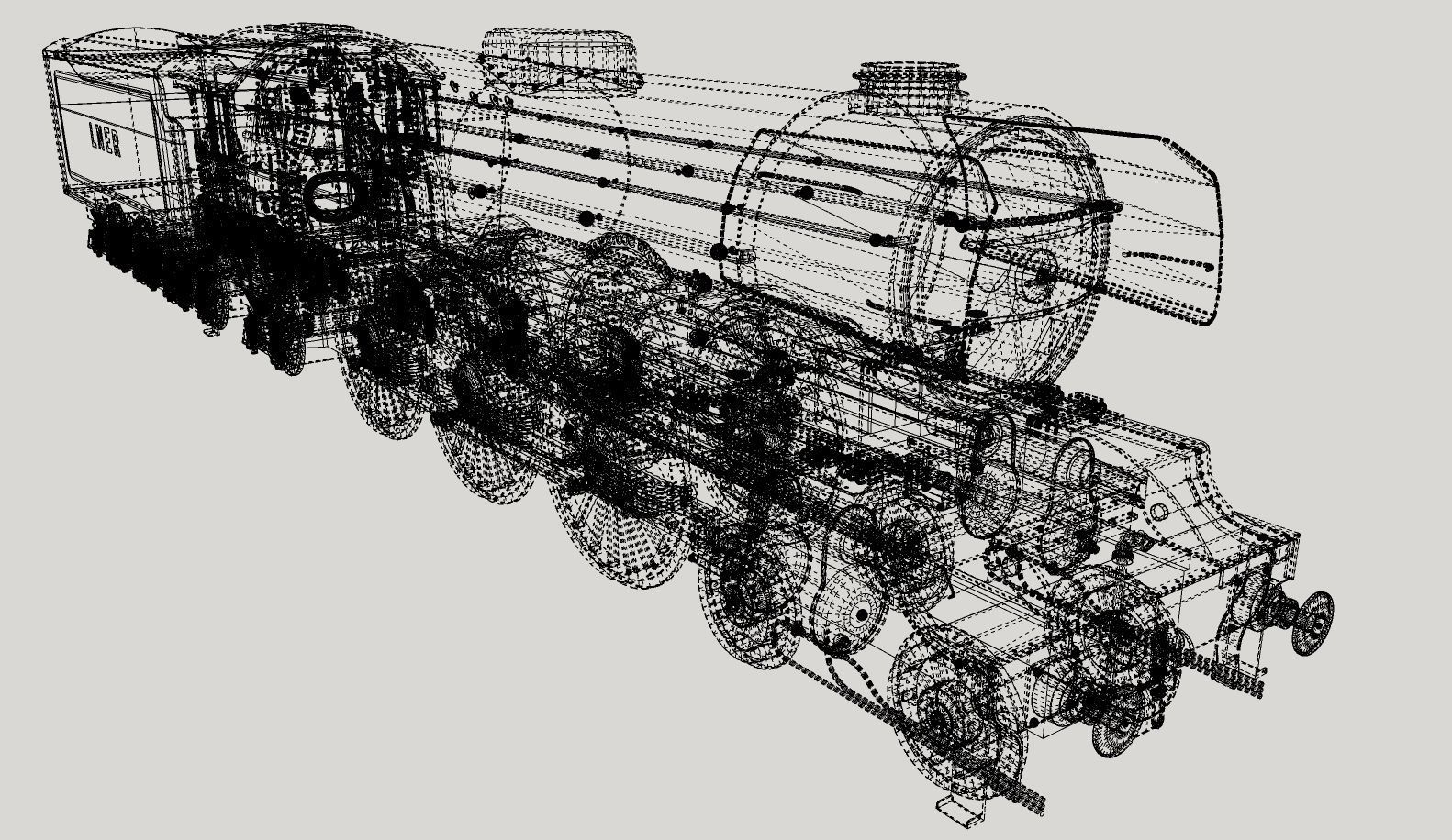 Flying Scotsman Steam Locomotive High Poly and Low Poly 3D model_41