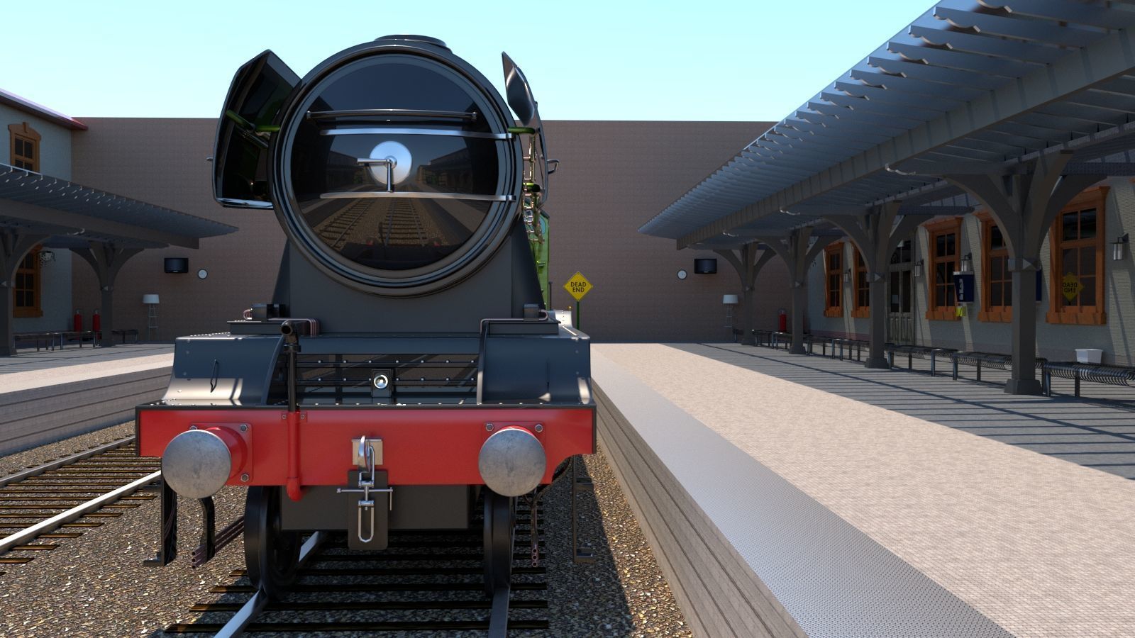 Flying Scotsman Steam Locomotive High Poly and Low Poly 3D model_5