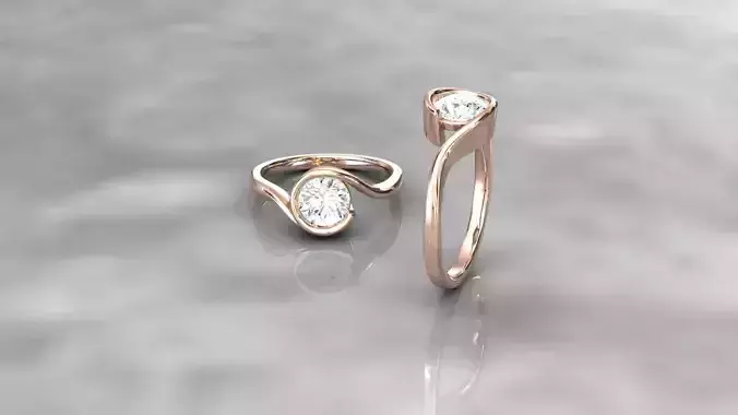 1ct Bypass Engagement Ring 