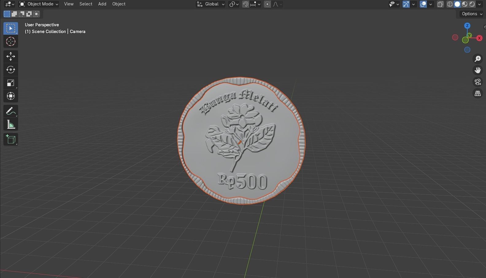 Coin 500 IDR 3D model_31