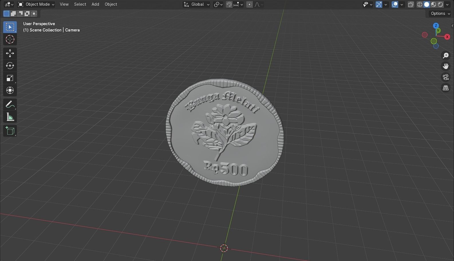 Coin 500 IDR 3D model_33