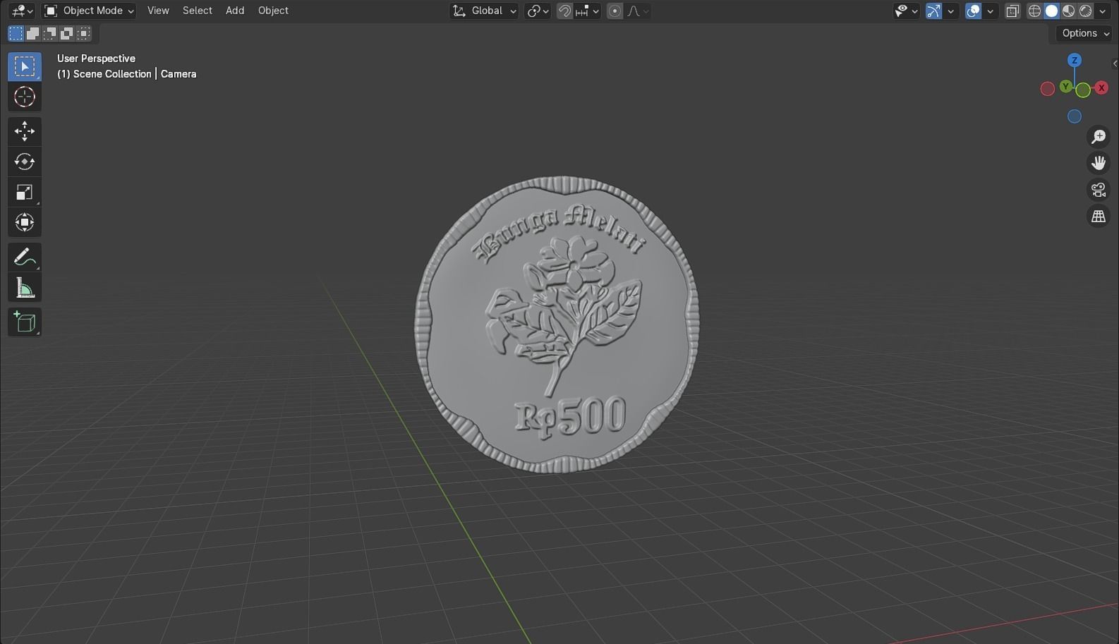 Coin 500 IDR 3D model_32