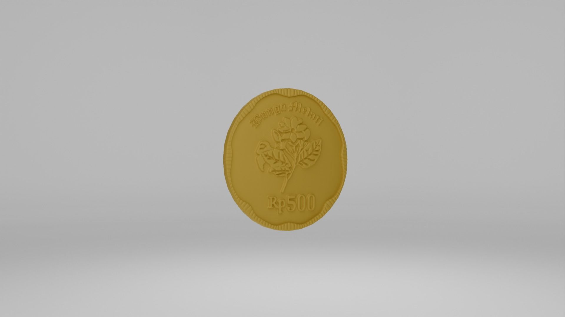 Coin 500 IDR 3D model_2