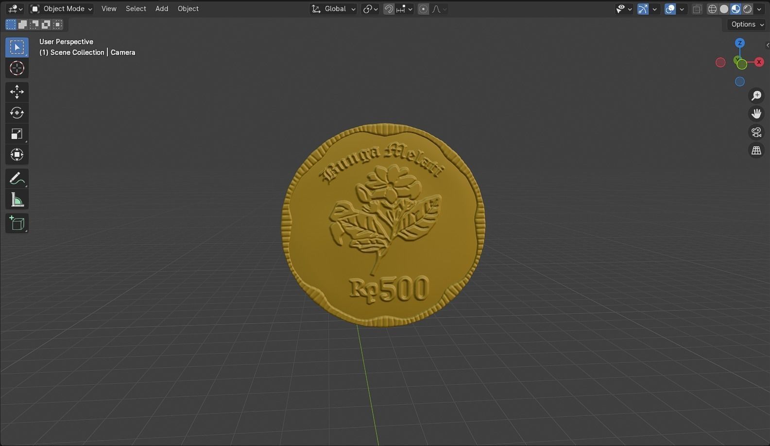 Coin 500 IDR 3D model_25