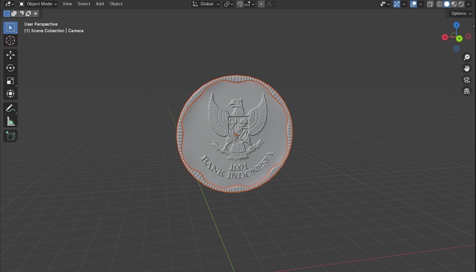 Coin 500 IDR 3D model_35
