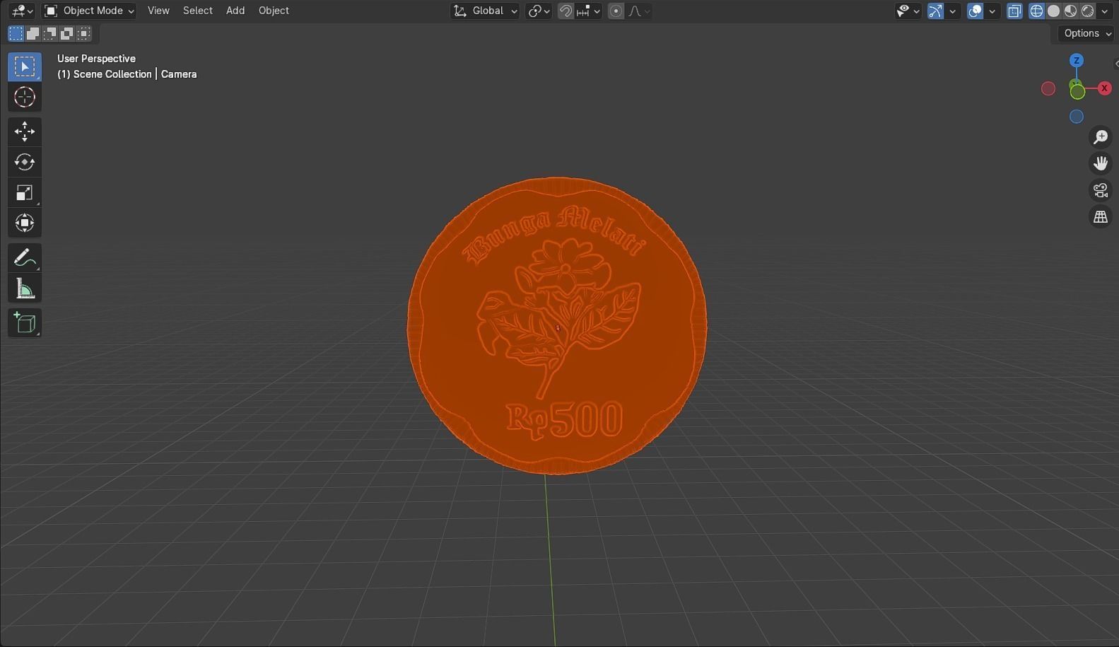 Coin 500 IDR 3D model_29