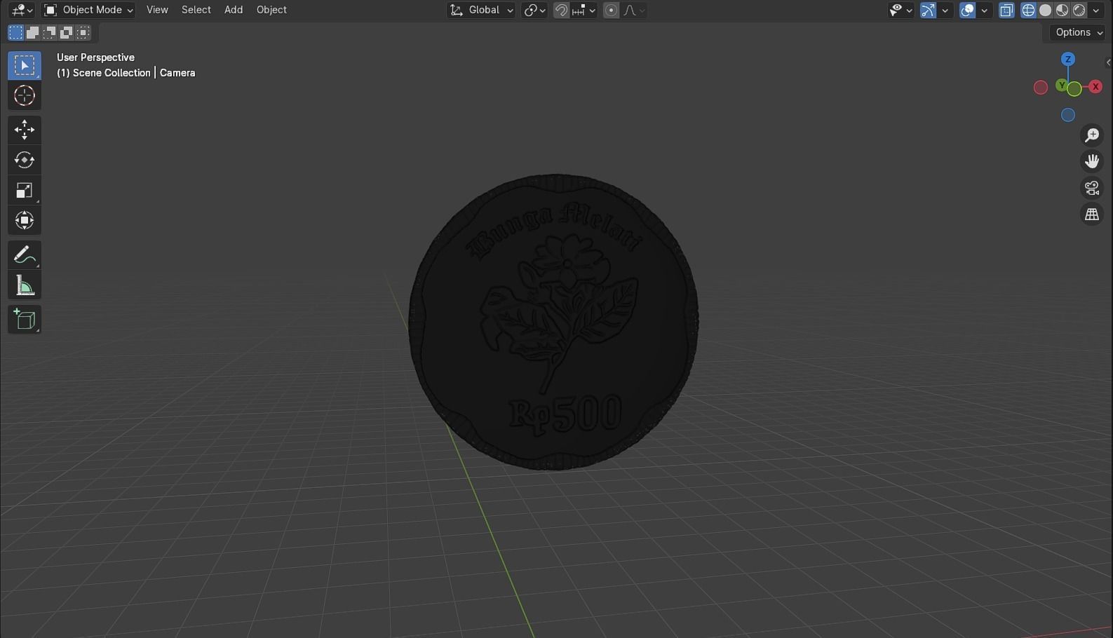 Coin 500 IDR 3D model_24