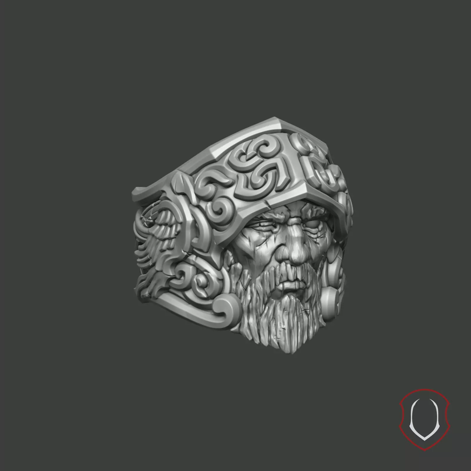 Odin ring 3D print model_7