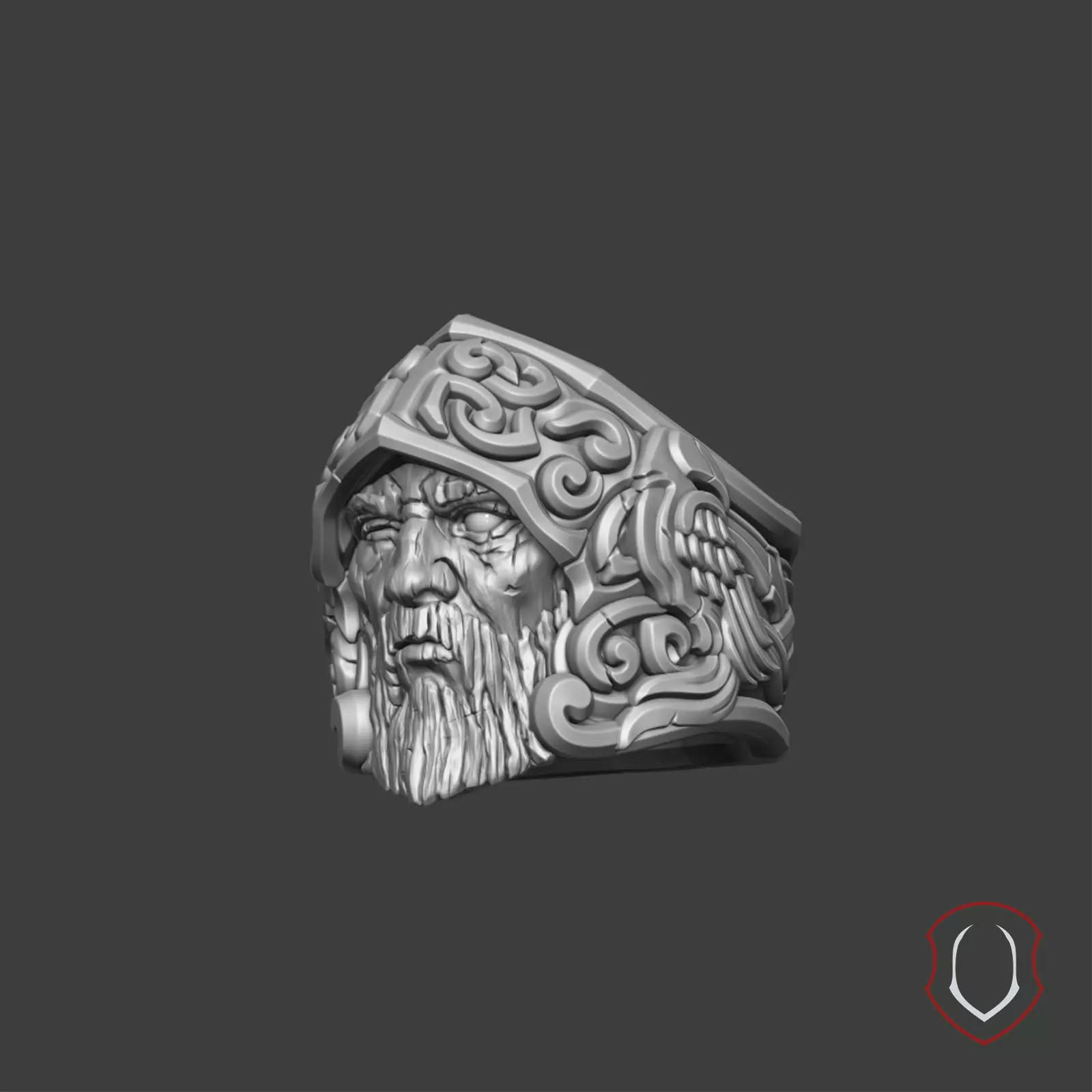 Odin ring 3D print model_6