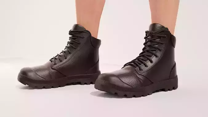 Game ready army boots for characters with color selection