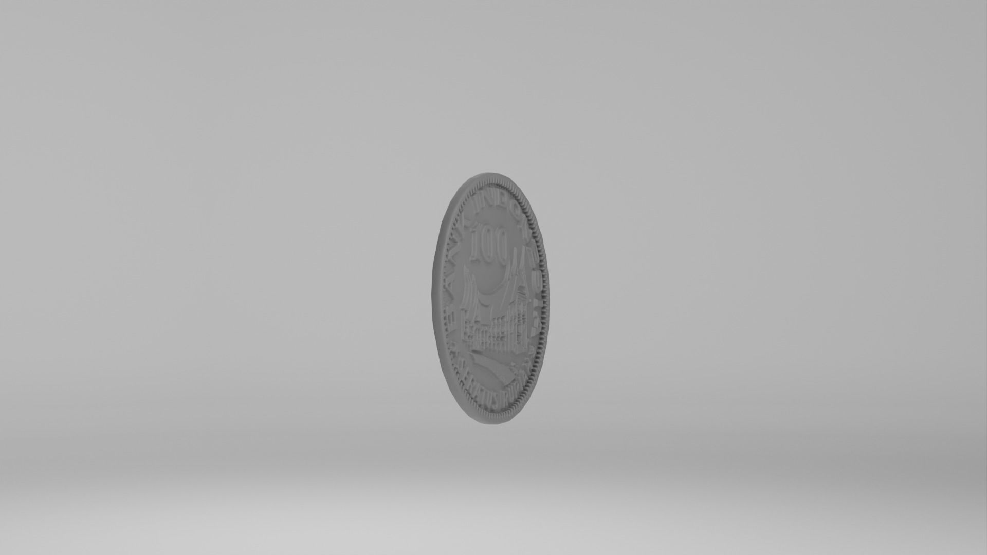 Coin 100 IDR 3D model_4