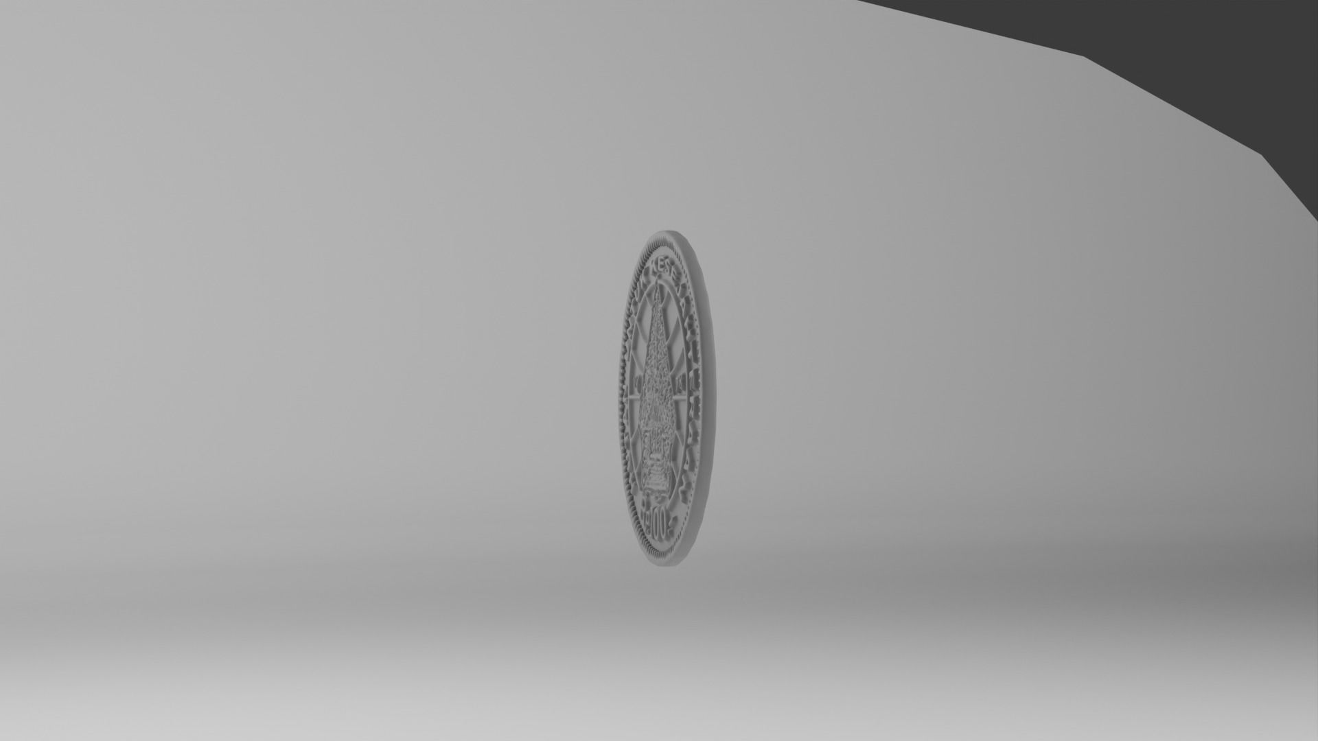 Coin 100 IDR 3D model_8