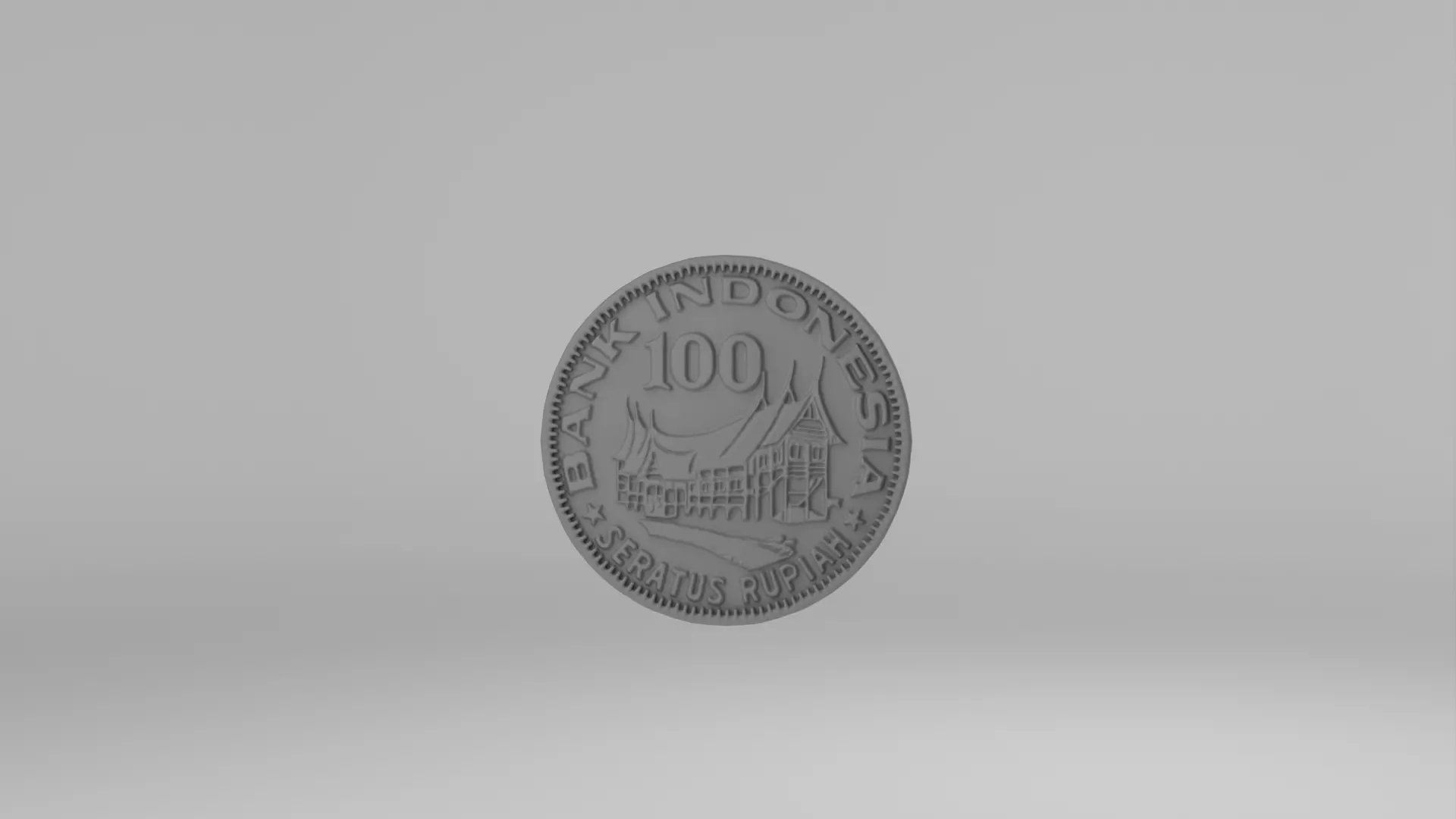 Coin 100 IDR 3D model_0