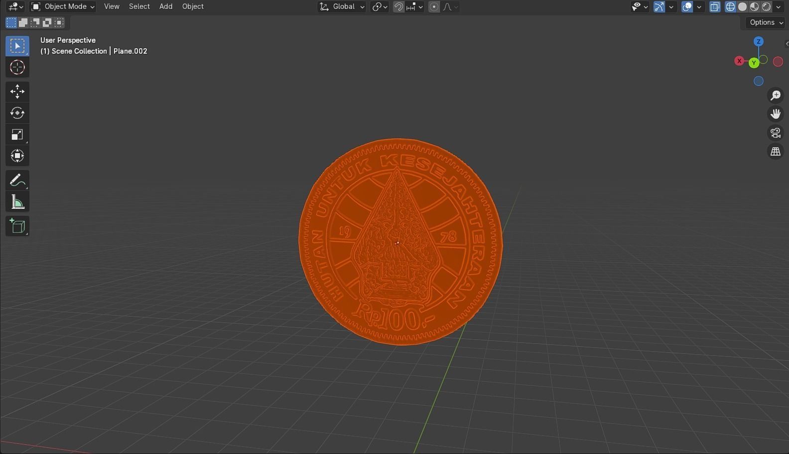 Coin 100 IDR 3D model_37