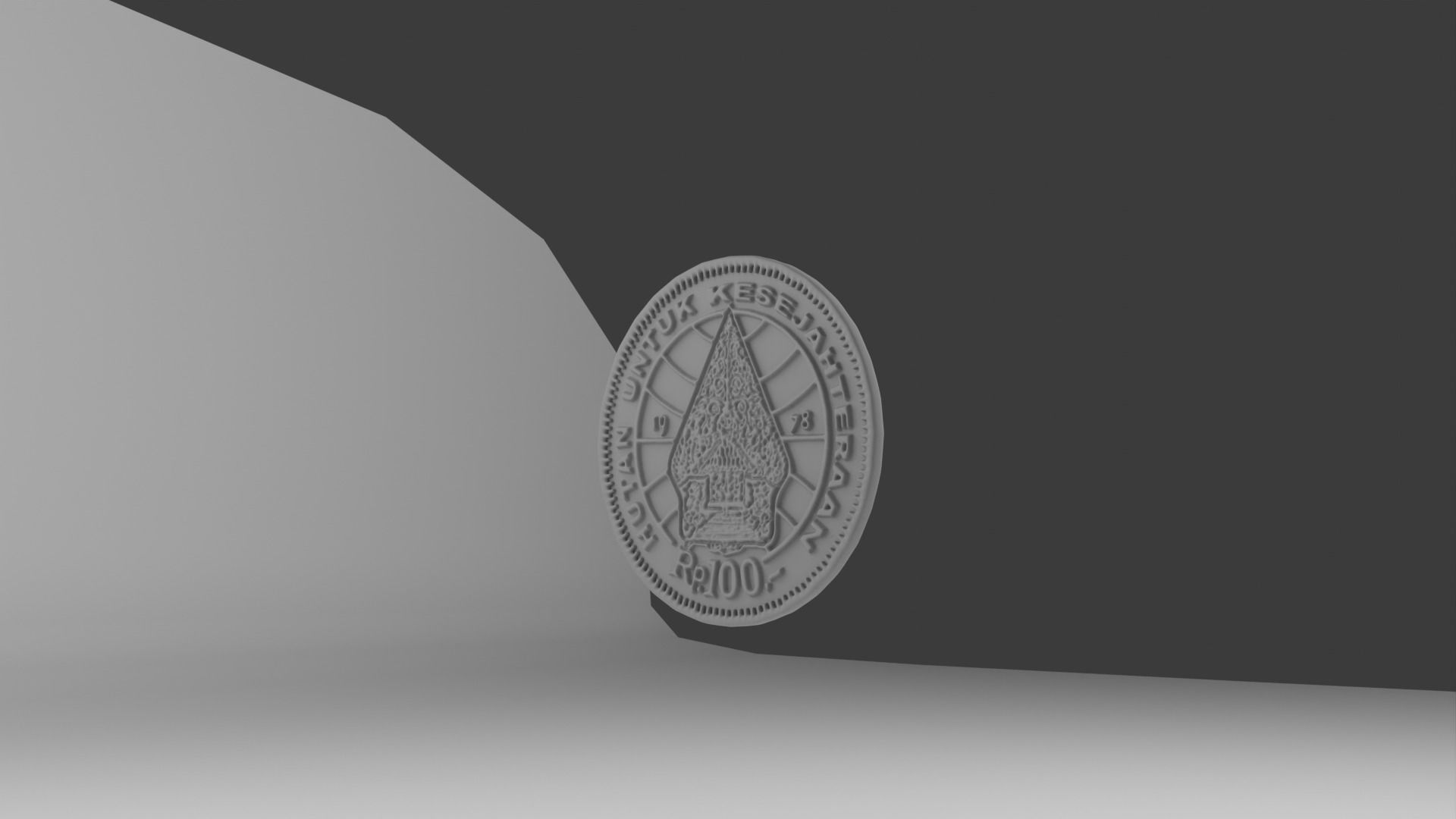 Coin 100 IDR 3D model_10