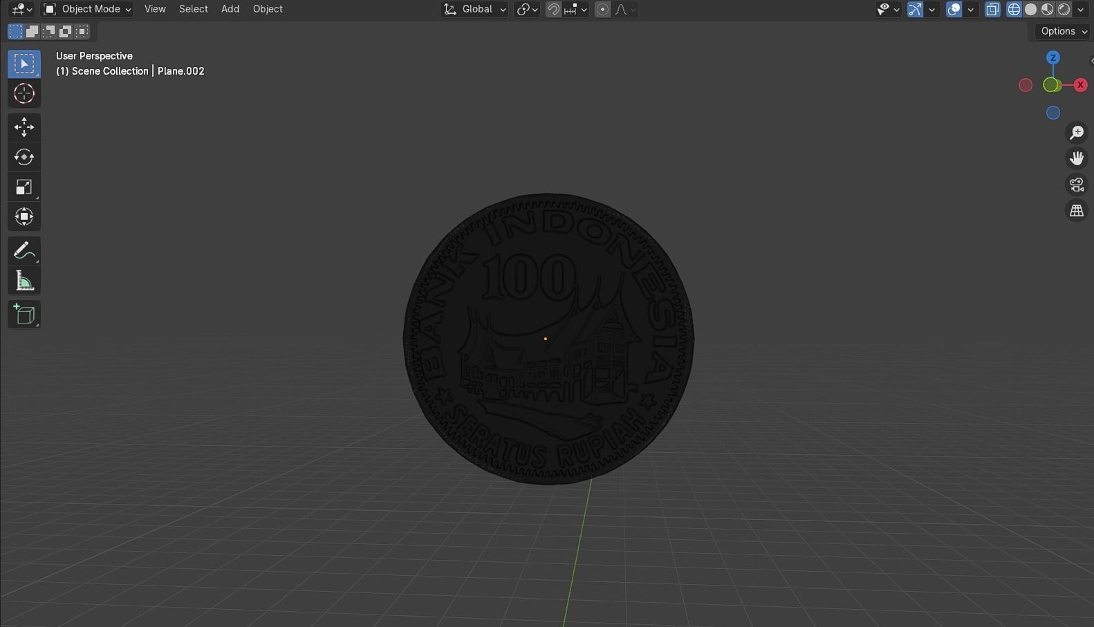 Coin 100 IDR 3D model_28