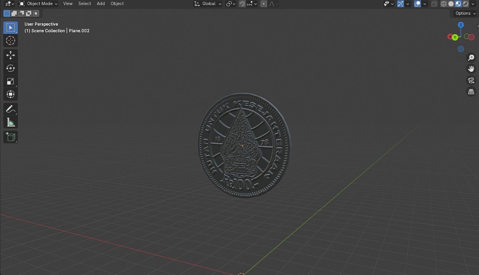 Coin 100 IDR 3D model_31