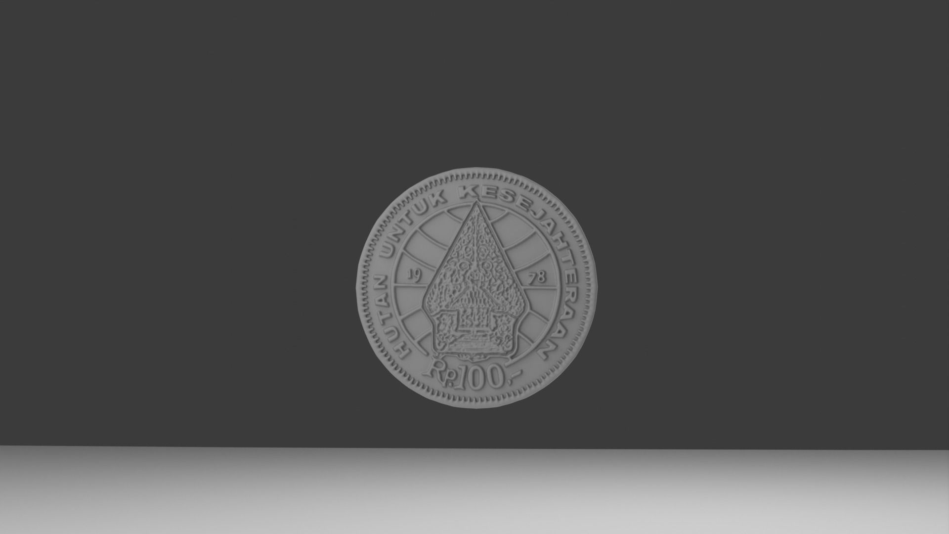 Coin 100 IDR 3D model_12