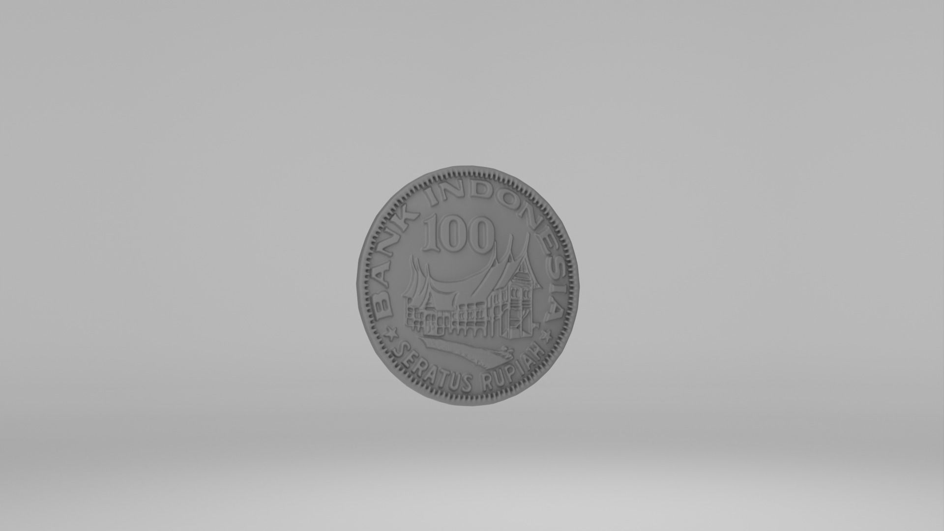 Coin 100 IDR 3D model_2