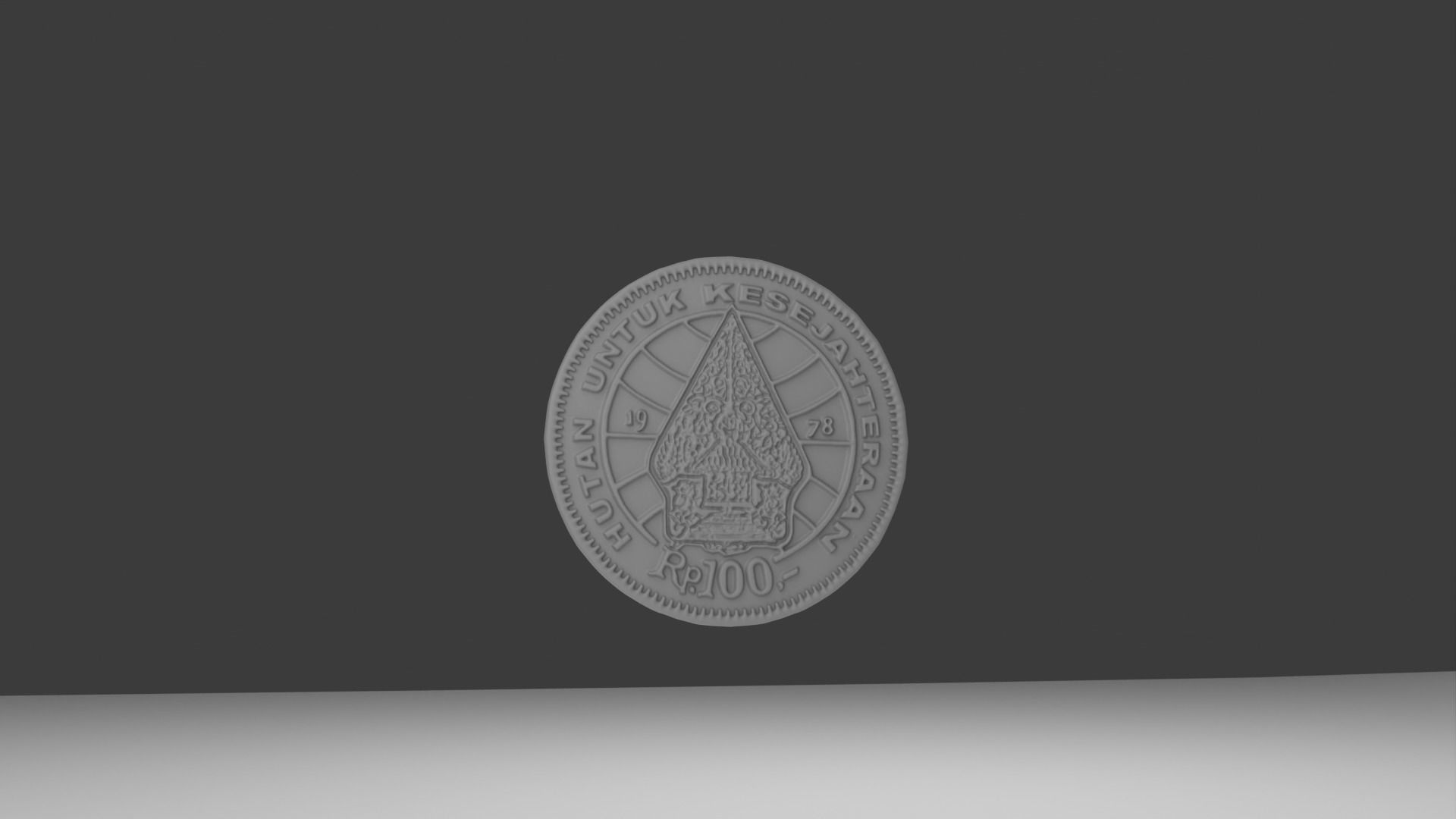 Coin 100 IDR 3D model_13