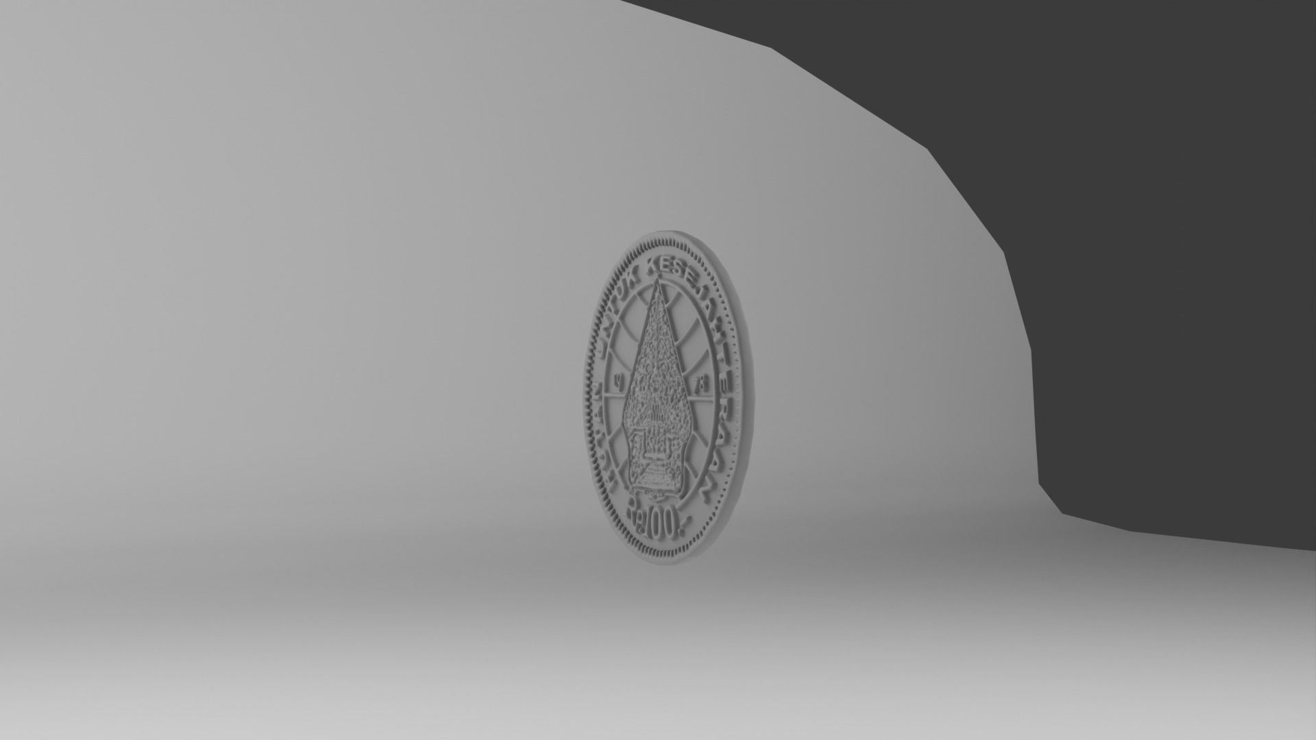 Coin 100 IDR 3D model_9