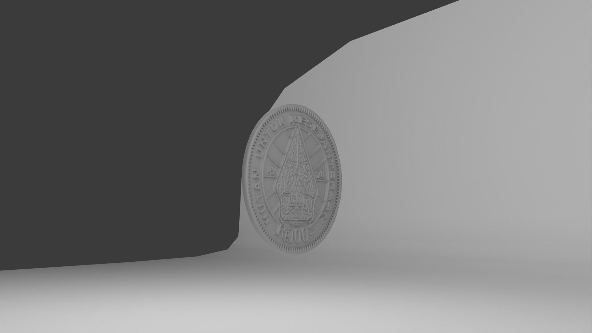 Coin 100 IDR 3D model_15