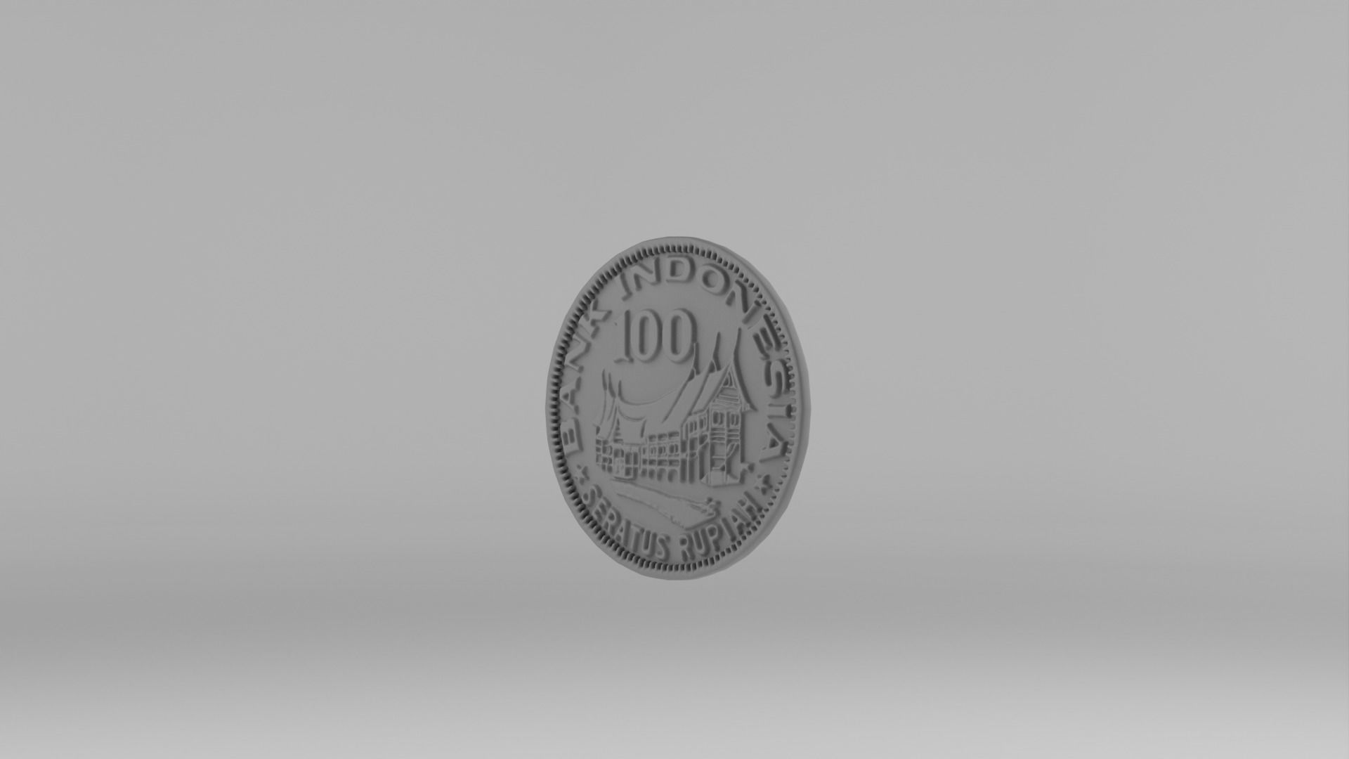 Coin 100 IDR 3D model_22