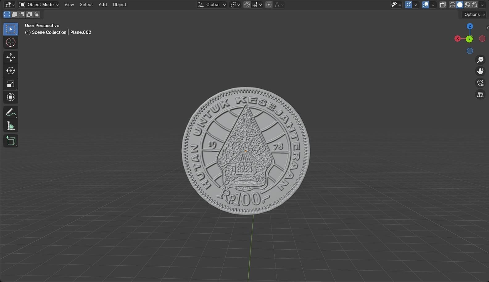 Coin 100 IDR 3D model_30