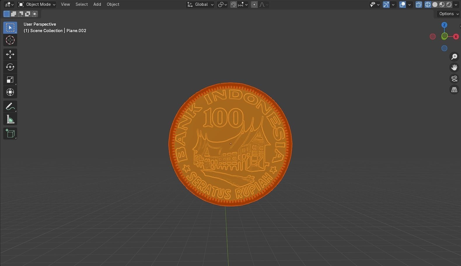 Coin 100 IDR 3D model_29