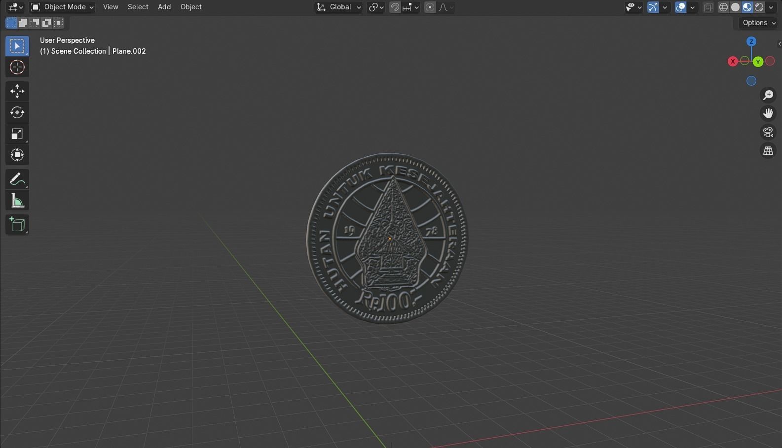 Coin 100 IDR 3D model_32