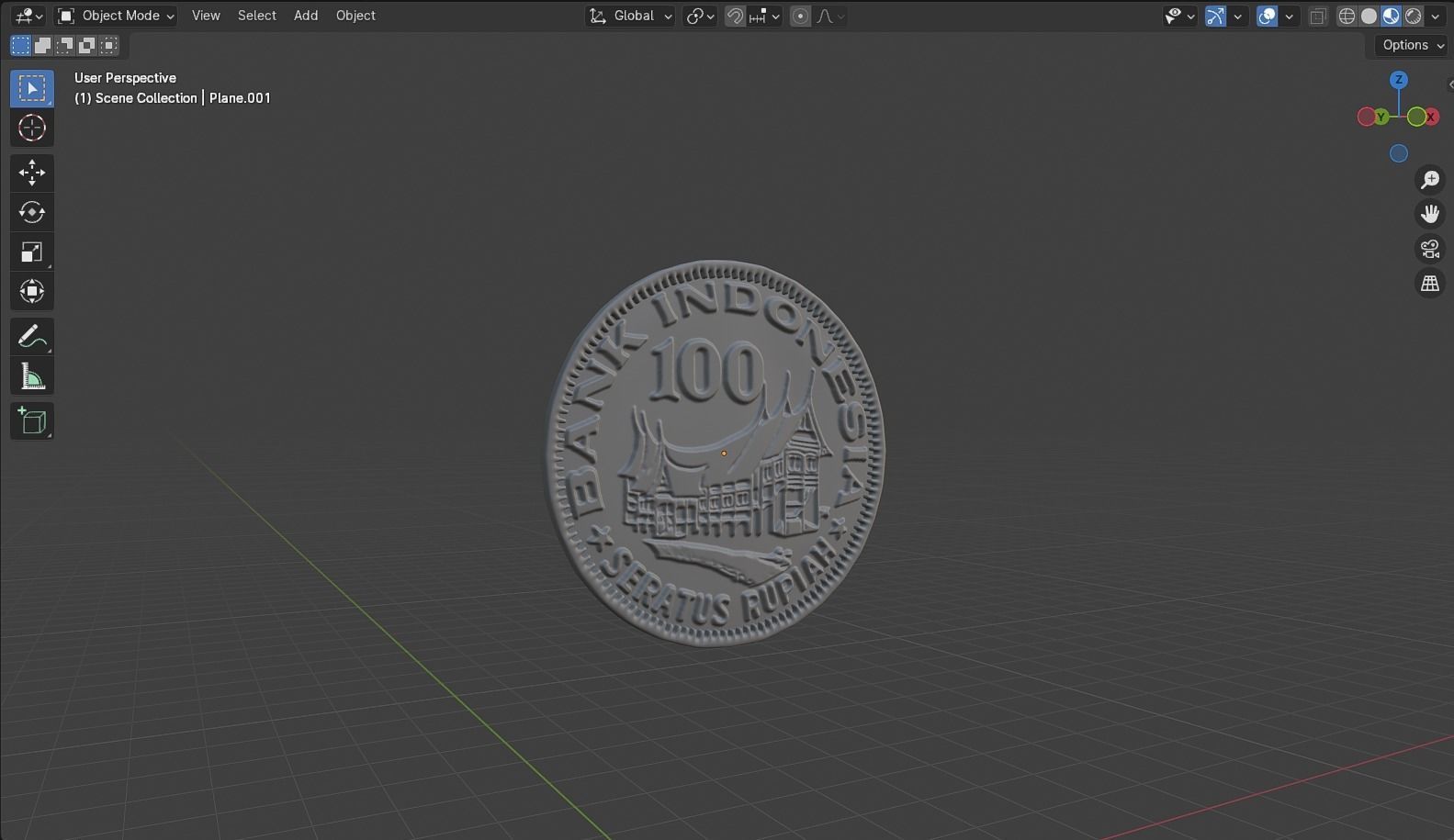 Coin 100 IDR 3D model_25