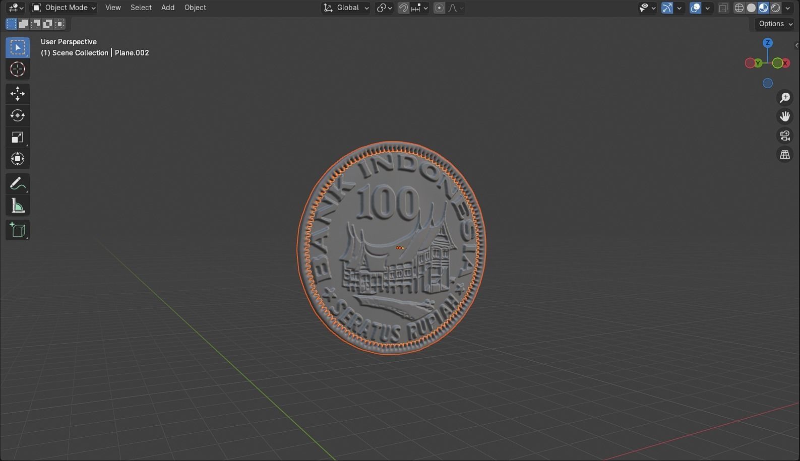 Coin 100 IDR 3D model_26